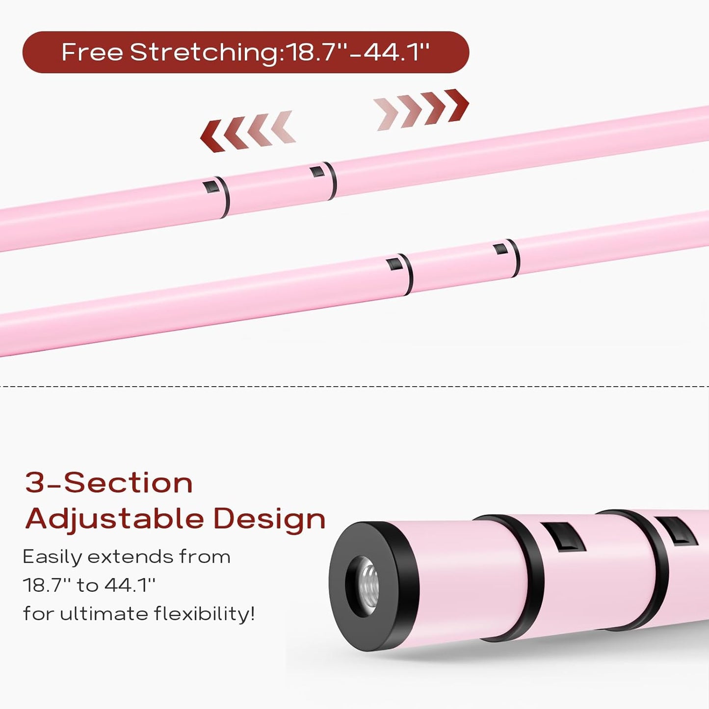 Bumusty 4-Tier Long Expandable Shoe Rack for Closet, 18"-44" Adjustable Shoe Rack for Entryway, 20-24Pairs Large Shoe Organizer Shelf Storage, Sturdy Metal, Black