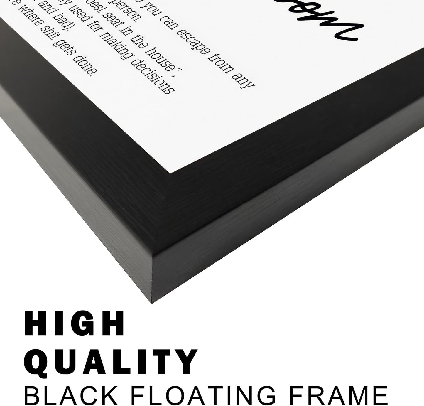 Black and White Bathroom Wall Art, Bathroom Quotes Wall Decor, Small Modern Rules Wall Art, Black Framed Canvas Artworks for Wall