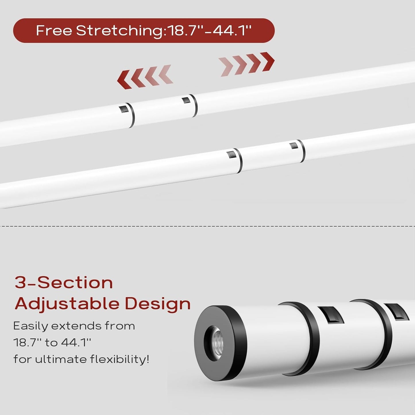 Bumusty 2-Tier Long Expandable Shoe Rack for Closet, 18"-44" Adjustable Shoe Rack for Entryway, 10-12 Pairs Large Shoe Organizer Shelf Storage, Sturdy Metal, White