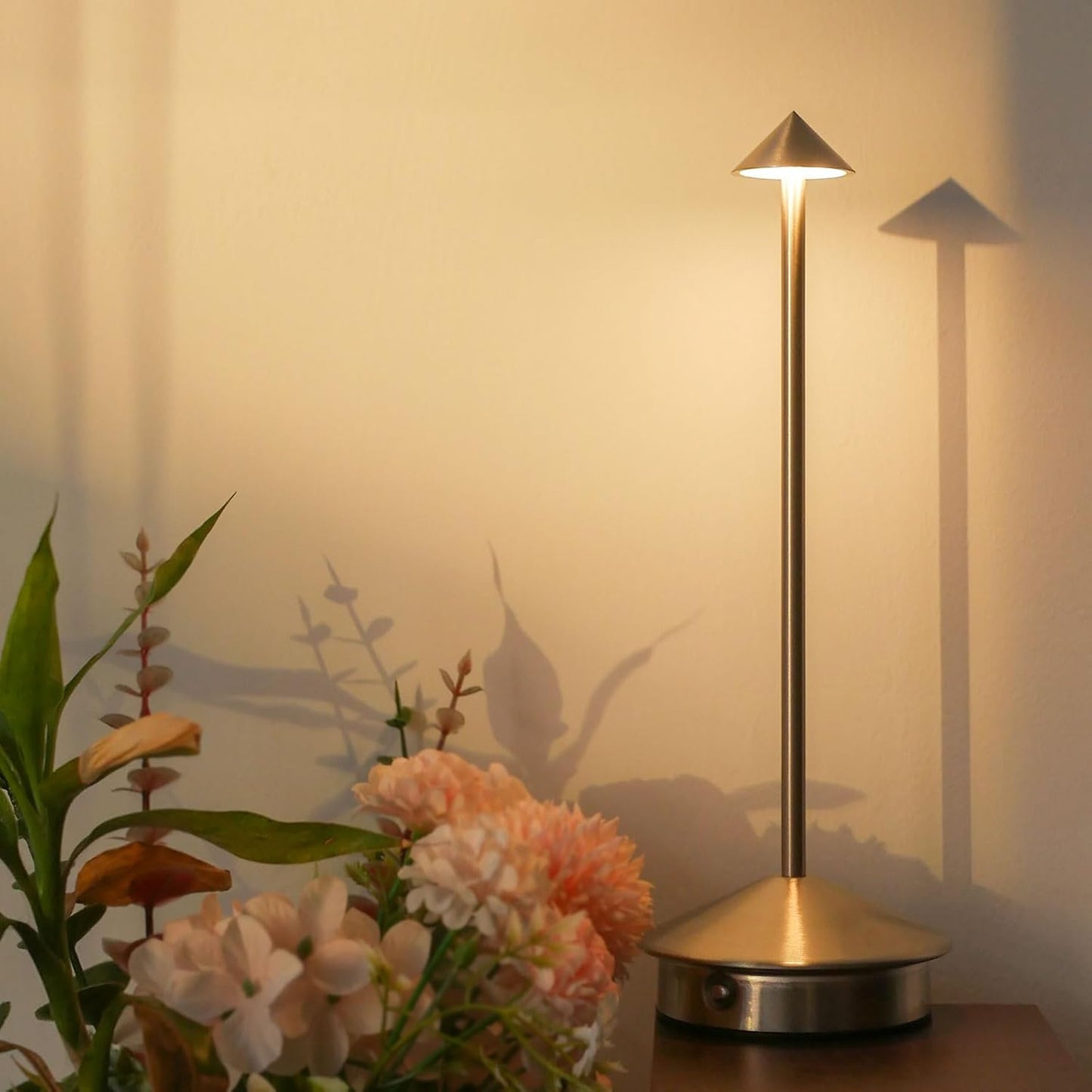 2 Pack Cordless LED Table Lamp, Rechargeable 5200mAH Battery Operated Lamp for Decor, 3 Color Stepless Dimming Desk Lamps, for Restaurant, Bedroom, Outdoor Camping, Coffee Shop, Night Light