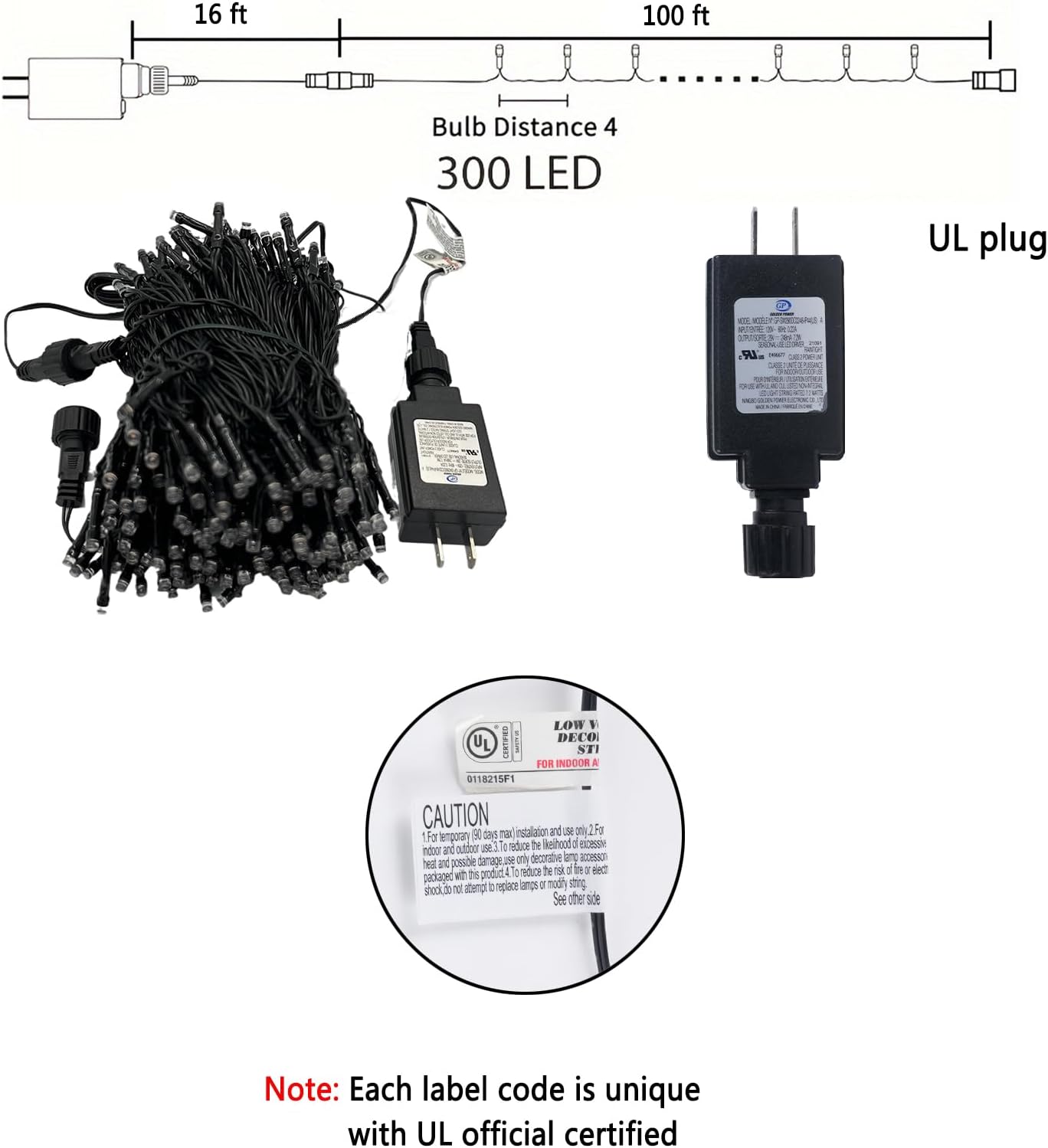 Kwaiffeo Green Fairy Lights, 100FT 300LED Green String Lights Outdoor Indoor, 8 Modes Connectable Light for Christmas Halloween Yard Tree Decor