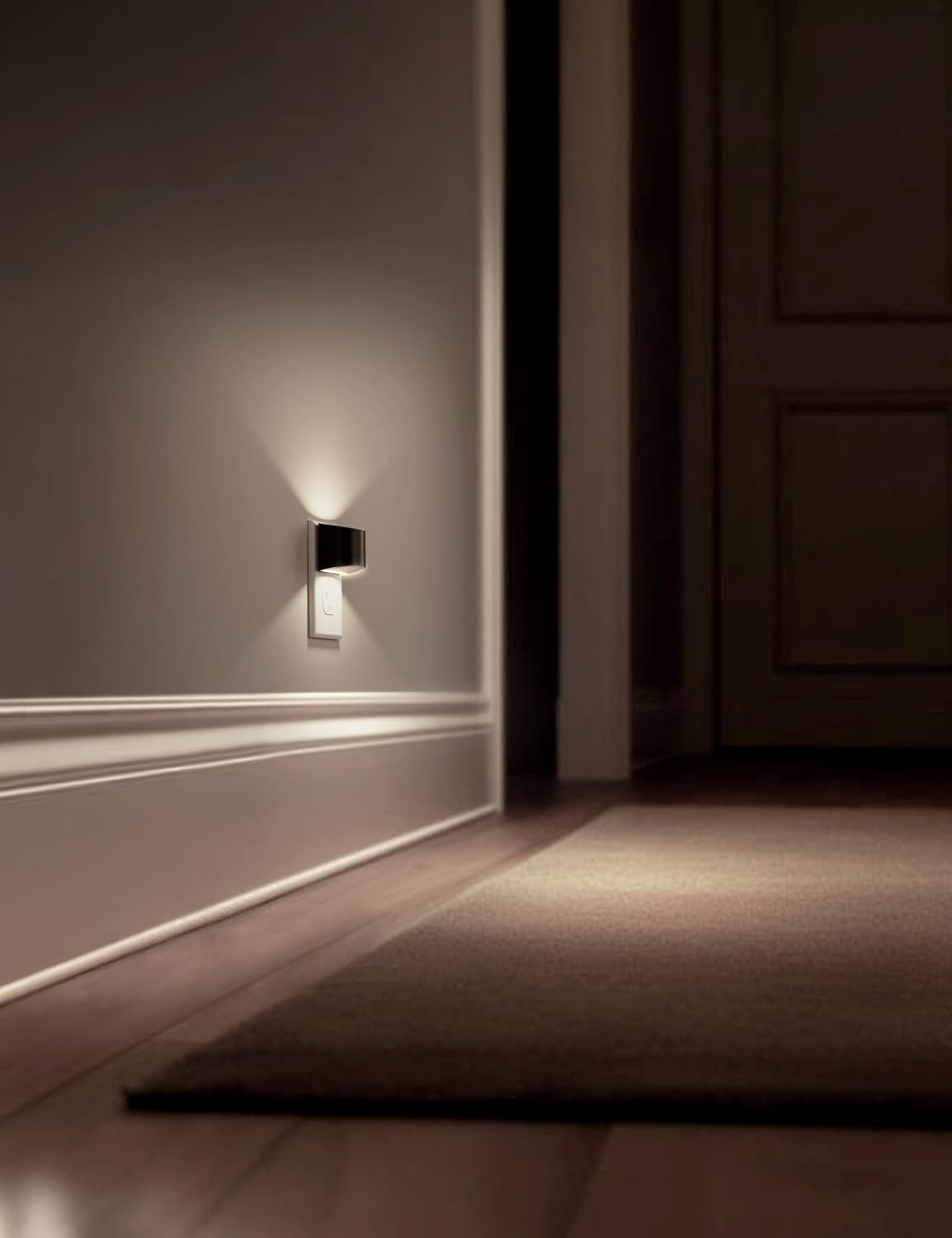 L LOHAS LED Night Lights Plug into Wall 2 Pack, Nightlight with Dusk to Dawn Sensor,3 Level Brightness Adjustable, 5000K Daylight White