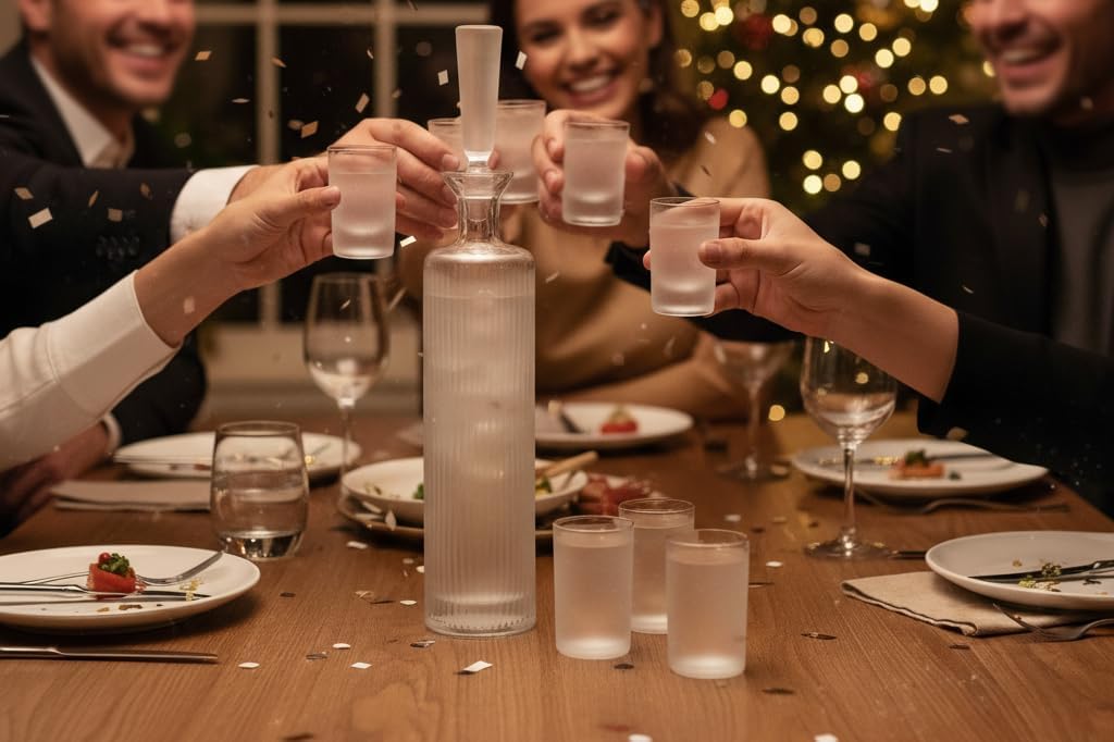 Ravenscroft Crystal 5-Piece Vodka Decanter Set, Made in Europe, 100% Lead-Free Crystal, Gift-Boxed, Elegant Design