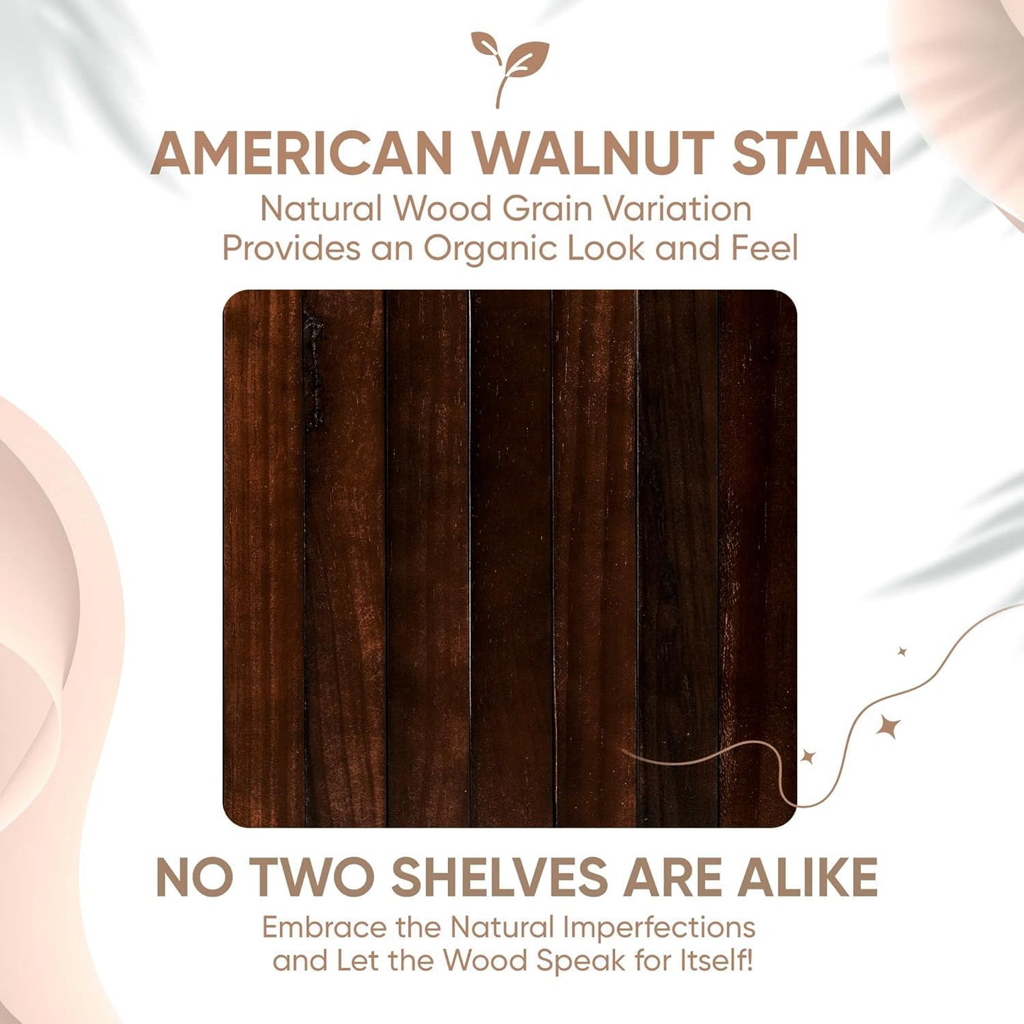 Homeforia 48 inch Walnut Floating Shelf, High End Solid Real Wood Large 48inch Floating Shelves for Wall, Dark Brown 48 inches Long Floating Shelves, Heavy Duty Bracket, 48 X 6.5 X 1.75 inch, Set of 3