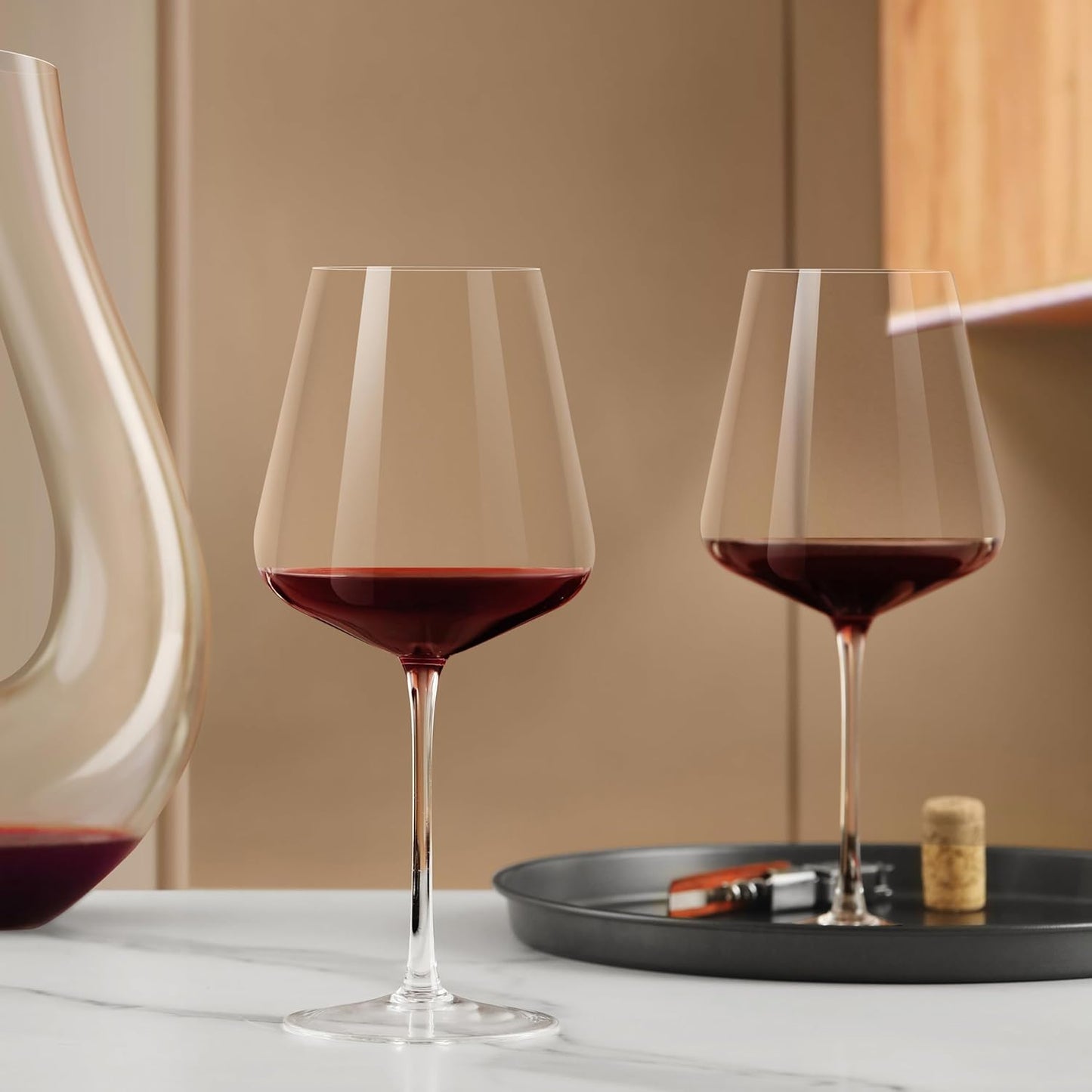 Crystal Wine Glasses Set of 4, 25oz Large Wine Glasses with Stem, Bordeaux, Burgundy, Premium White Red Wine Glass Set Gift for Birthday, Wedding, Christmas