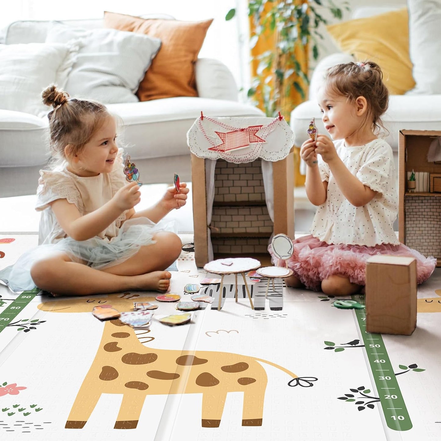 Baby Play Mat - 79" x 71" Extra Large, Foldable, Waterproof, Reversible for Indoor & Outdoor