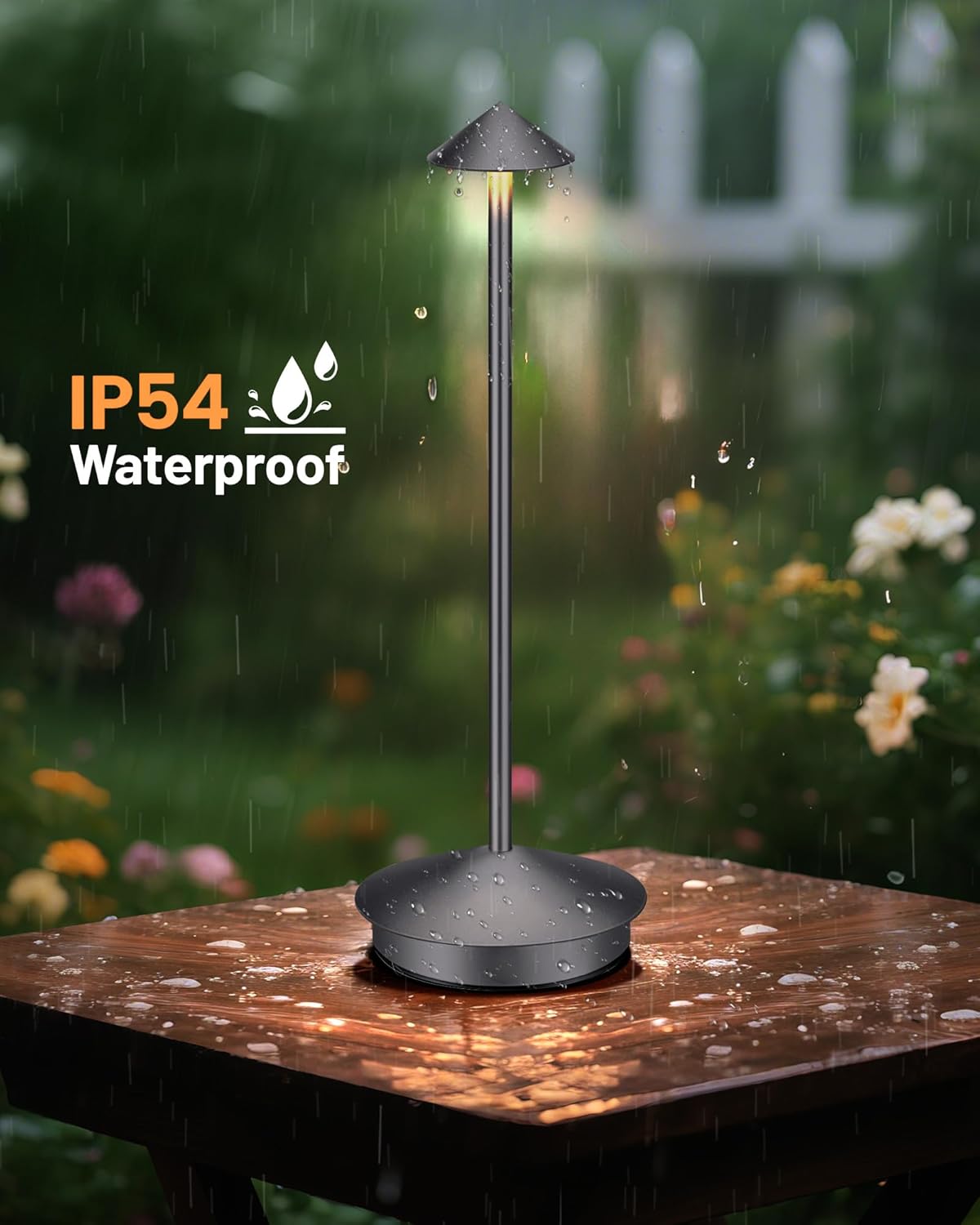 Portable Led Cordless Lamp Table Light 2 Pack, Rechargeable 6000mAh Battery Outdoor Table Lamp for Dinning Restaurant Patio Bedroom Camping, IP54 Waterproof, Dimmable