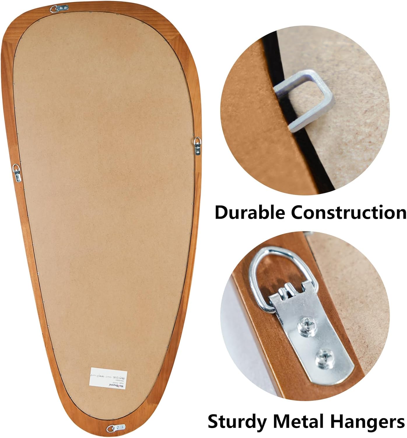 WallBeyond Asymmetrical Mirror, Irregular Mirror Full Length, Boho Wall Mirrors Decorative for Bedroom Living Room Entryway Hall, Mid Century Modern Decor 48" H x 22" W