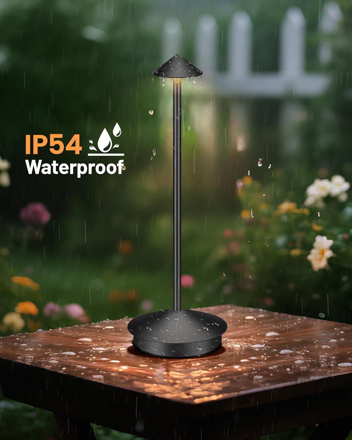 Portable Led Cordless Lamp Table Light 2 Pack, Rechargeable 6000mAh Battery Outdoor Table Lamp for Dinning Restaurant Patio Bedroom Camping, IP54 Waterproof, Dimmable