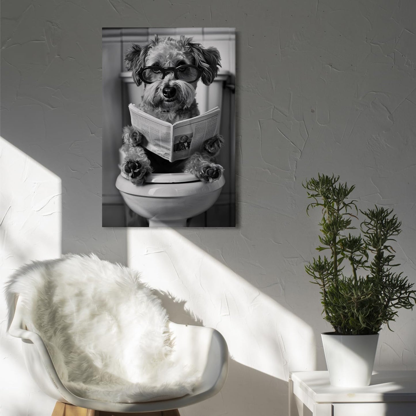 DIHSIEG Inspirational Canvas Wall Art Funny Bathroom Wall Art Print Poster, Frameless Canvas Decor,with Hook, Can be Placed on the Table,Motivational Prints,Dark 12x16 Inch