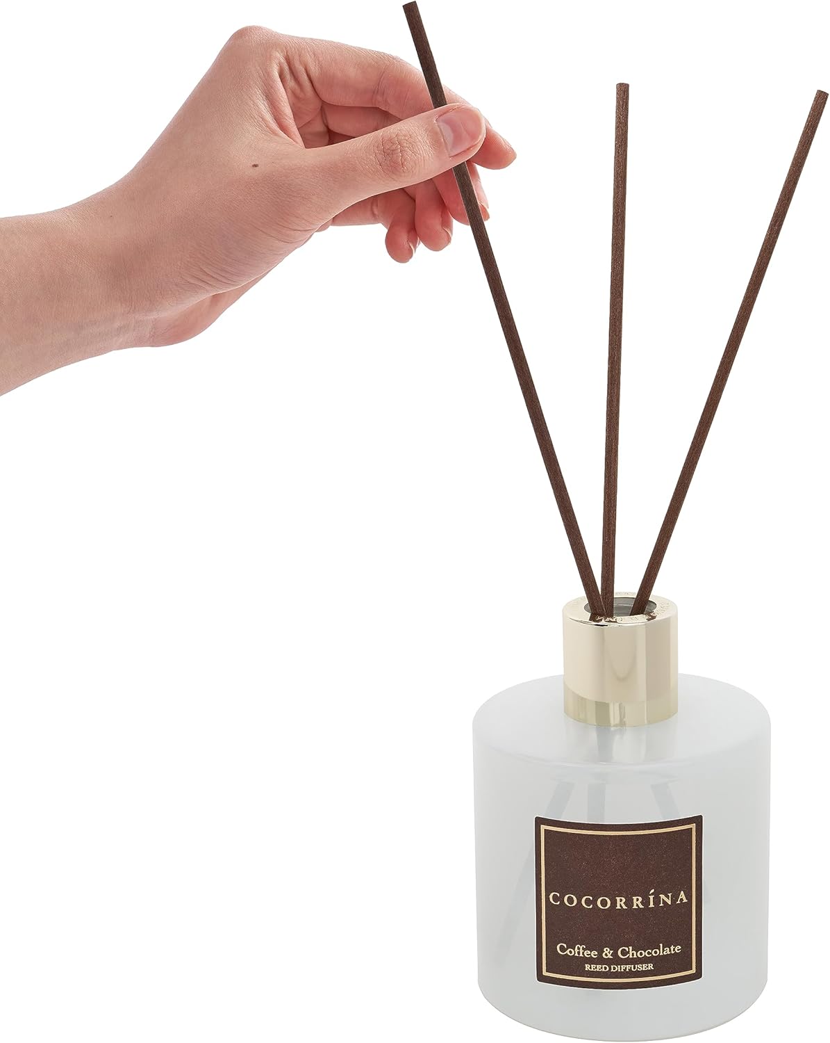 Cocorrína Reed Diffuser Sets - Coffee & Chocolate Scented Diffuser with Sticks Home Fragrance Reed Diffuser for Bathroom Shelf Decor