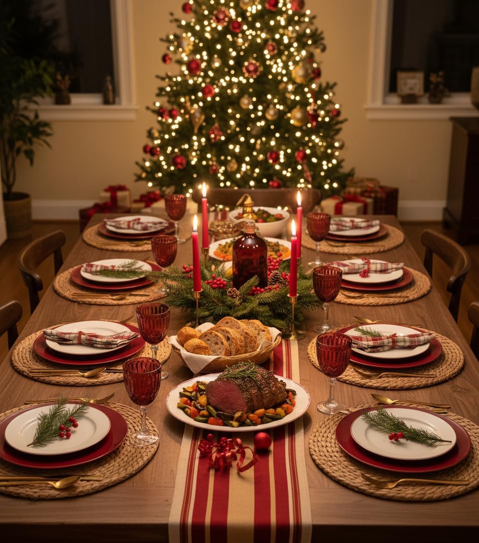 Round Woven Placemats Set of 8, 13.5'' Boho Rattan Chargers for Dinner Plates, Rustic Wicker Place Mats, Straw Braided Table Placemats, for Dining Table, Thanksgiving, Fall, Farmhouse, and Christmas