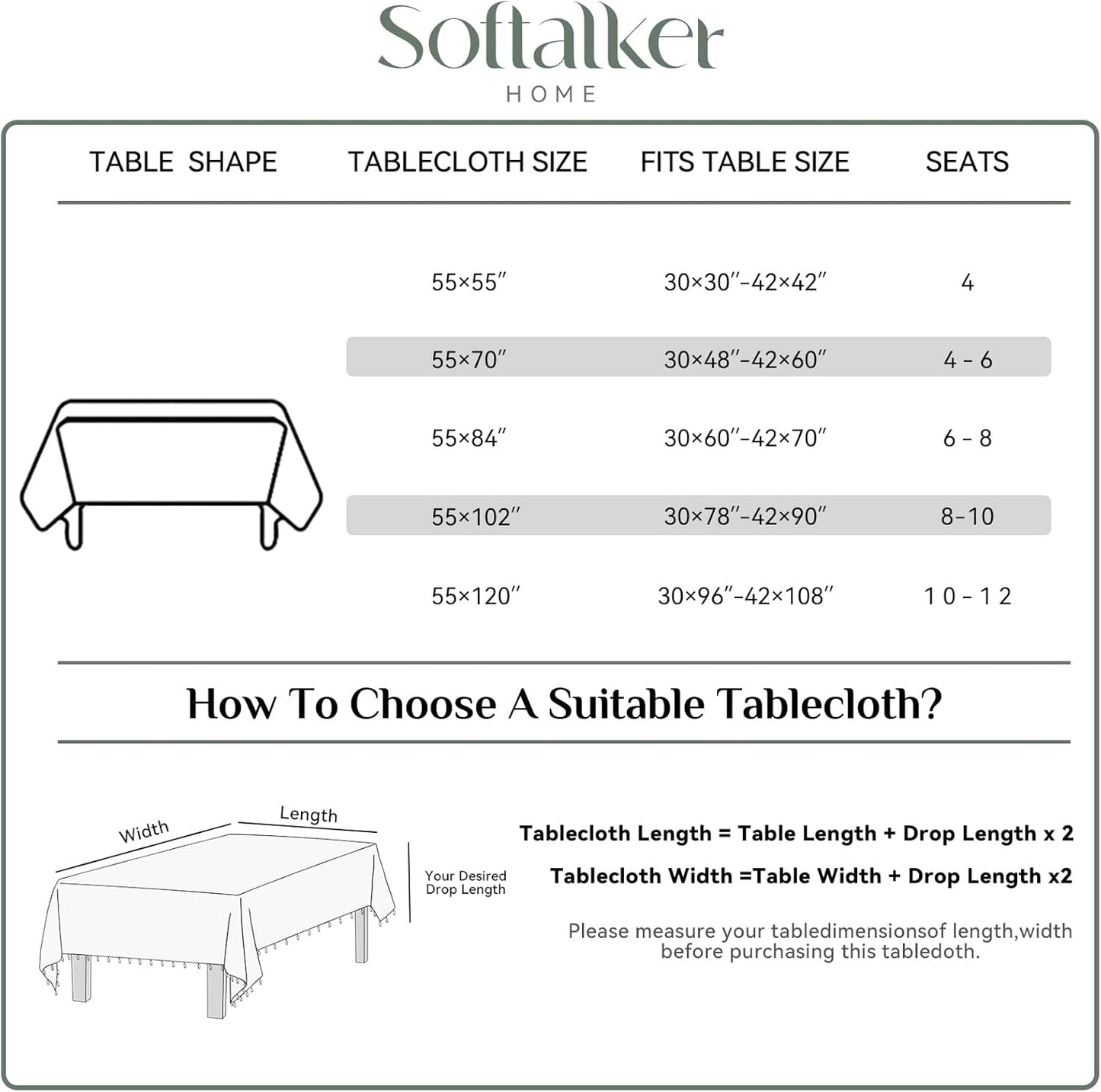 Softalker Checkered Tablecloth Square, Heavy Weight Linen Gingham Boho Table Cloth with Tassel, Washable Wrinkle Free Buffalo Plaid Table Cover for Dining/Party/Outdoor - 55 x 55 Inch, Red