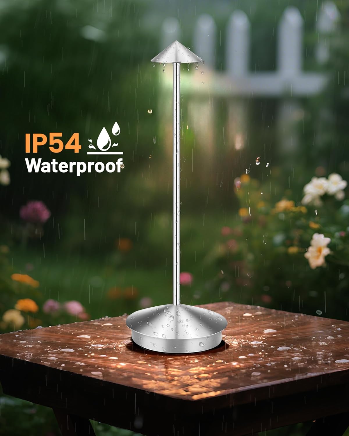 Portable Led Cordless Lamp Table Light 2 Pack, Rechargeable 6000mAh Battery Outdoor Table Lamp for Dinning Restaurant Patio Bedroom Camping, IP54 Waterproof, Dimmable