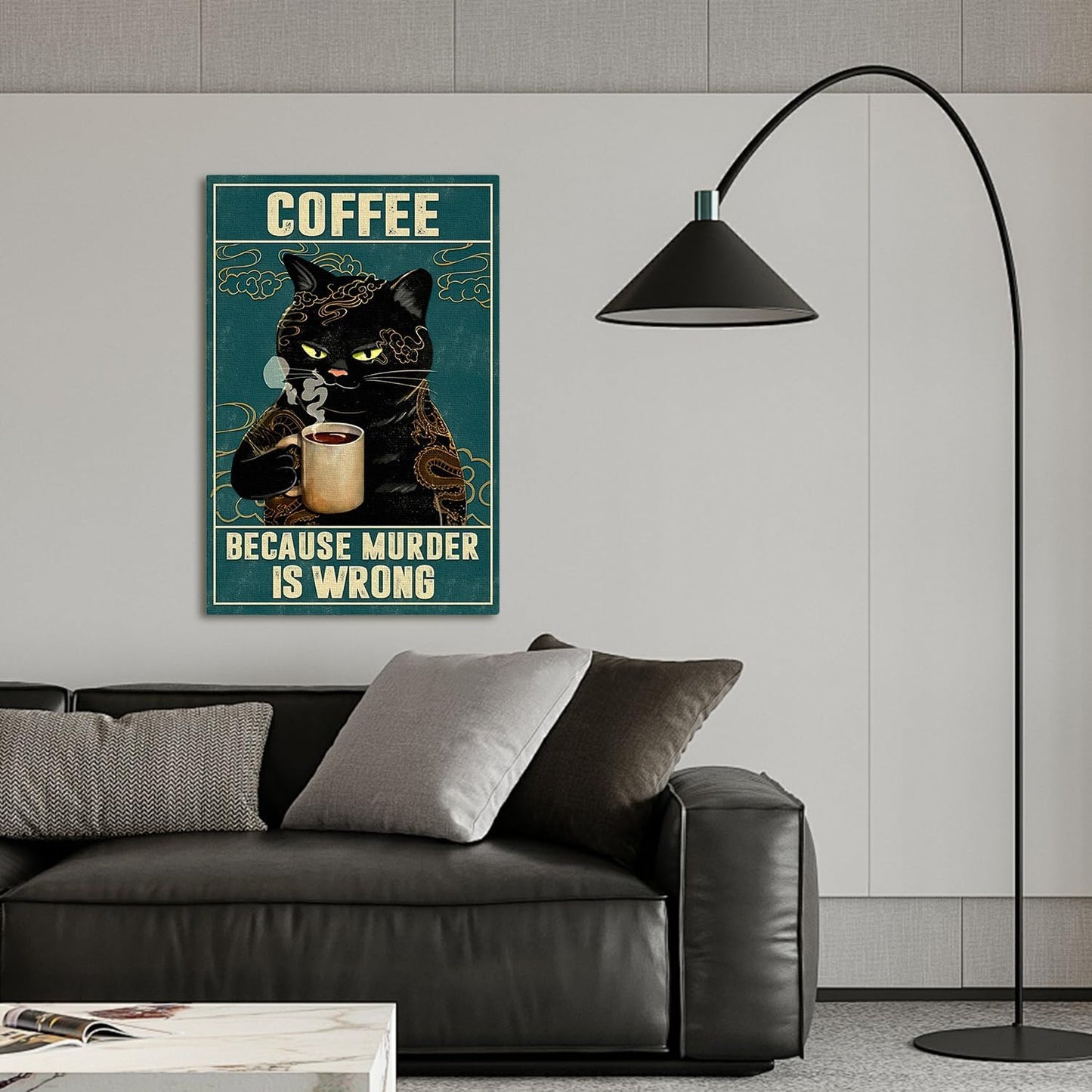 DIHSIEG Canvas Wall Art Print Frameless Floral Canvas Picture Poster, Motivational Wall Art Canvas Decor, Bedroom Canvas Prints, Dark Wall Art 12x16 Inch (dark green2)