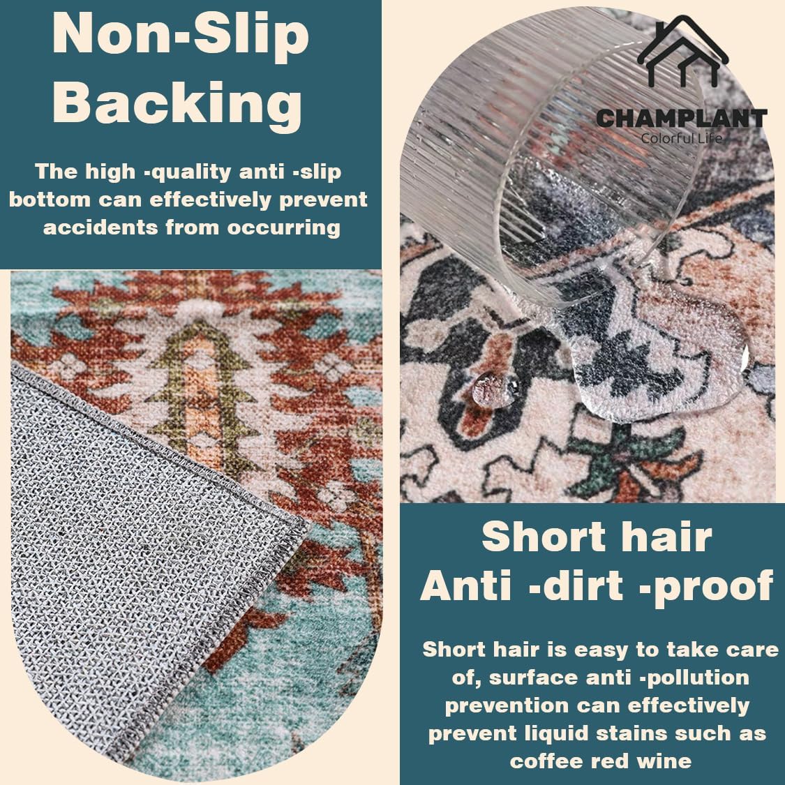 Washable Area Rug 2'x3' Door Mat Vintage Distressed Taupe Doormat Indoor Entrance Traditional Floral Print Non Slip Carpet for Kitchen Bathroom Bedroom Living Room