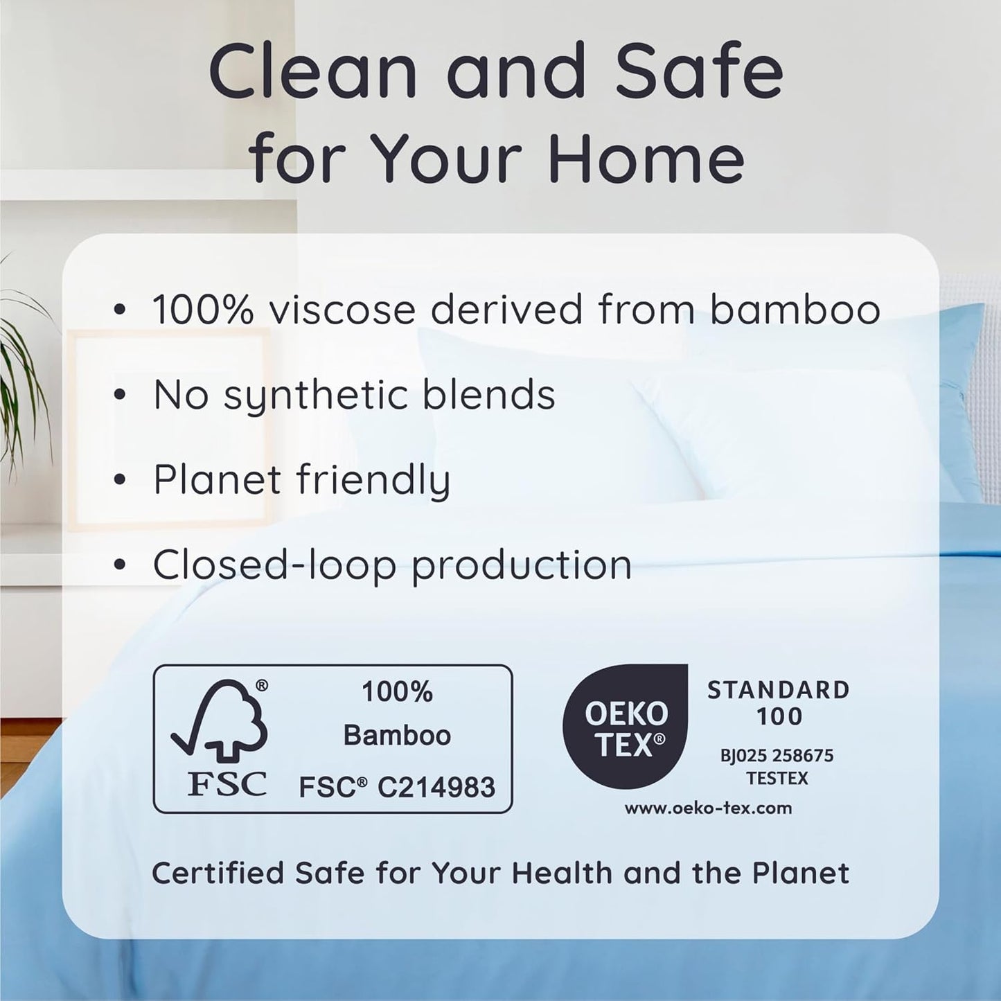 Bambaw Full Sheet Set 4pcs – 100% Viscose Derived from Bamboo Cooling Sheets Full Size Set, Temperature Regulating Sheets, with Elastic Corner Straps, Super Soft Full Size Sheets (Dream Blue)