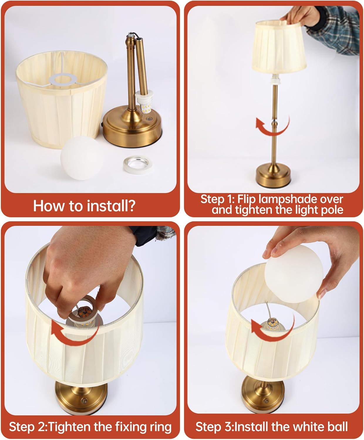 Portable Led Cordless Lamp Table Light 2 Pack, Rechargeable 6000mAh Battery Outdoor Table Lamp for Dinning Restaurant Patio Bedroom Camping, IP54 Waterproof, Dimmable