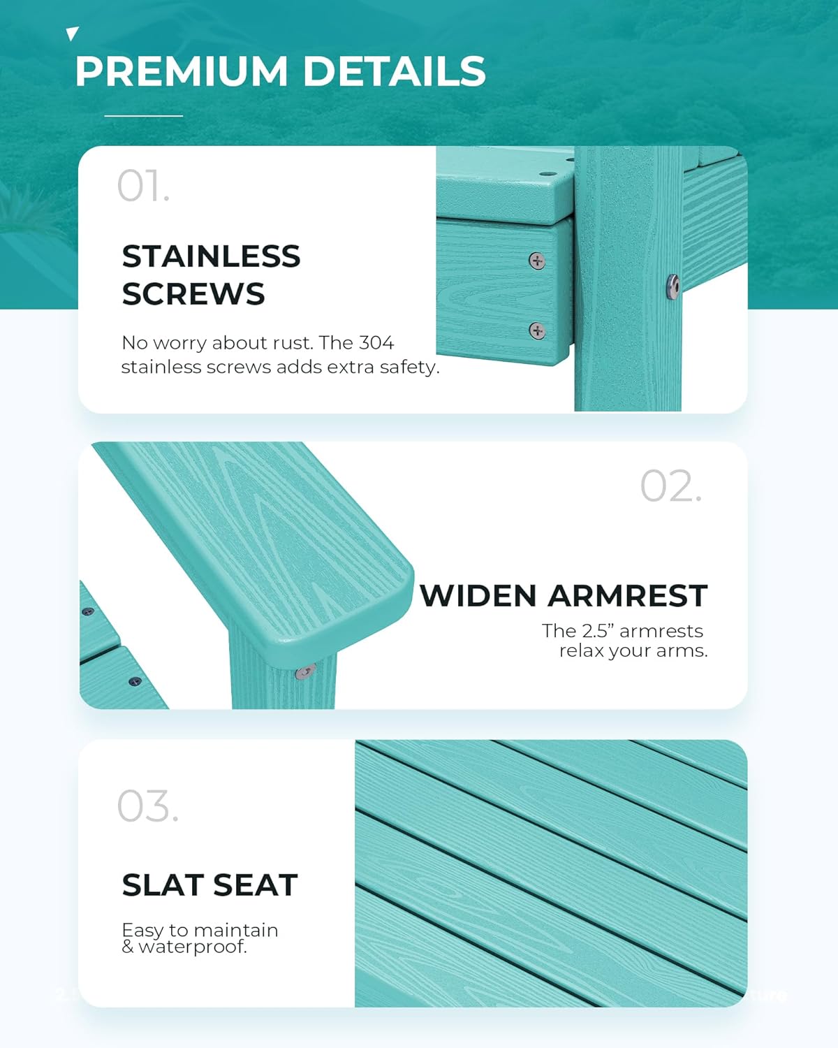 SERWALL 8-Piece Patio Dining Sets with 15FT Double Side Patio Umbrella, Outdoor HDPE Dining Furniture Set with Umbrella Hole Cut-Out Table and 6 Chairs, Aruba(Umbreall Base not Included)