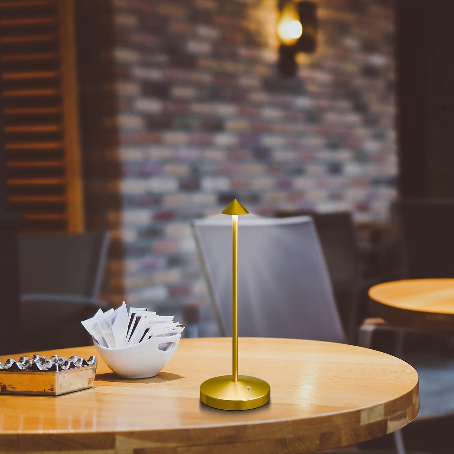 2Pack Cordless Table Lamp, Rechargeable Battery Operated Lamp 4000mAh with 3 Color Light Stepless Dimming Portable LED Desk Touch Table Lamp for Restaurant Nightstand Bedroom Living Room Gold