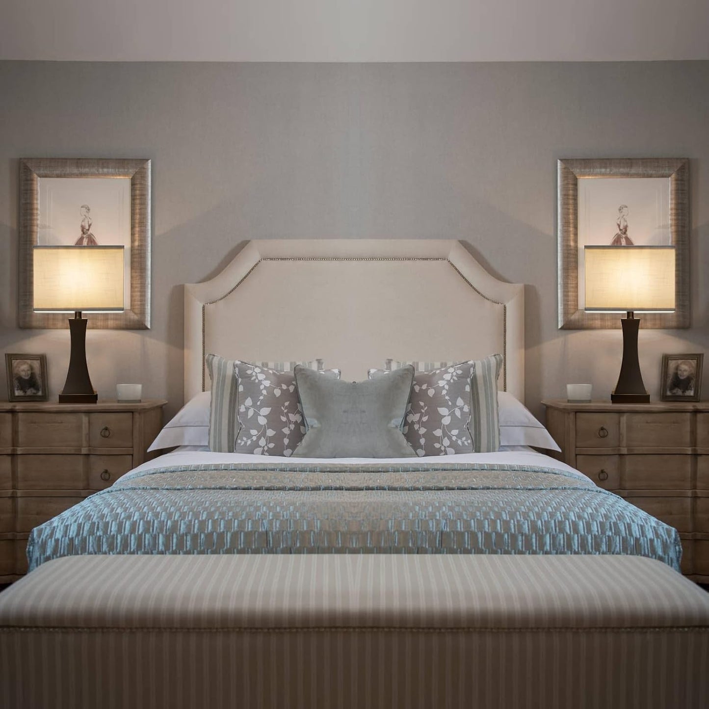 Set of 2 Touch Control Table Lamps 21.6" 3-Way Dimmable Bedside Nightstand Lamp with Type C/USB Charging Port & Outlet Desk Lamp for Living Room Bedroom Office and Hotel Bulb Included