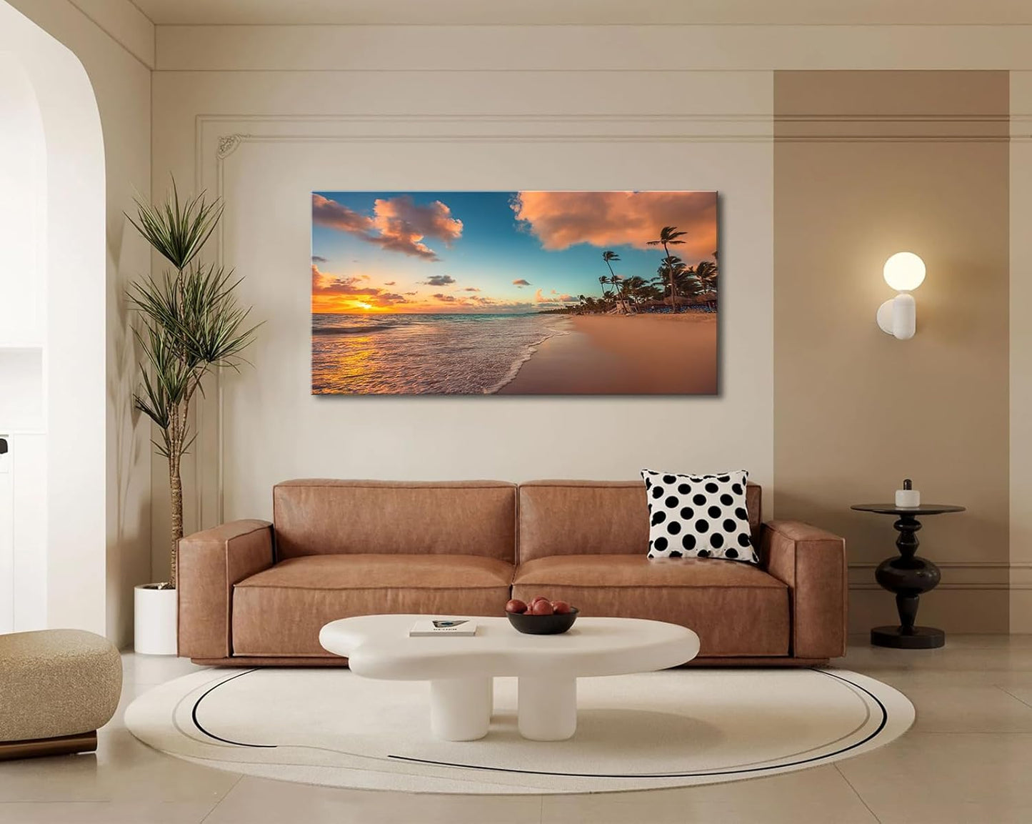 Large Beach Canvas Wall Art Decor for Living Room Sunset Coastal Painting Print Framed Ocean Nature Landscape Picture Poster for Office Dedroom Home Decoration 20" X 40"