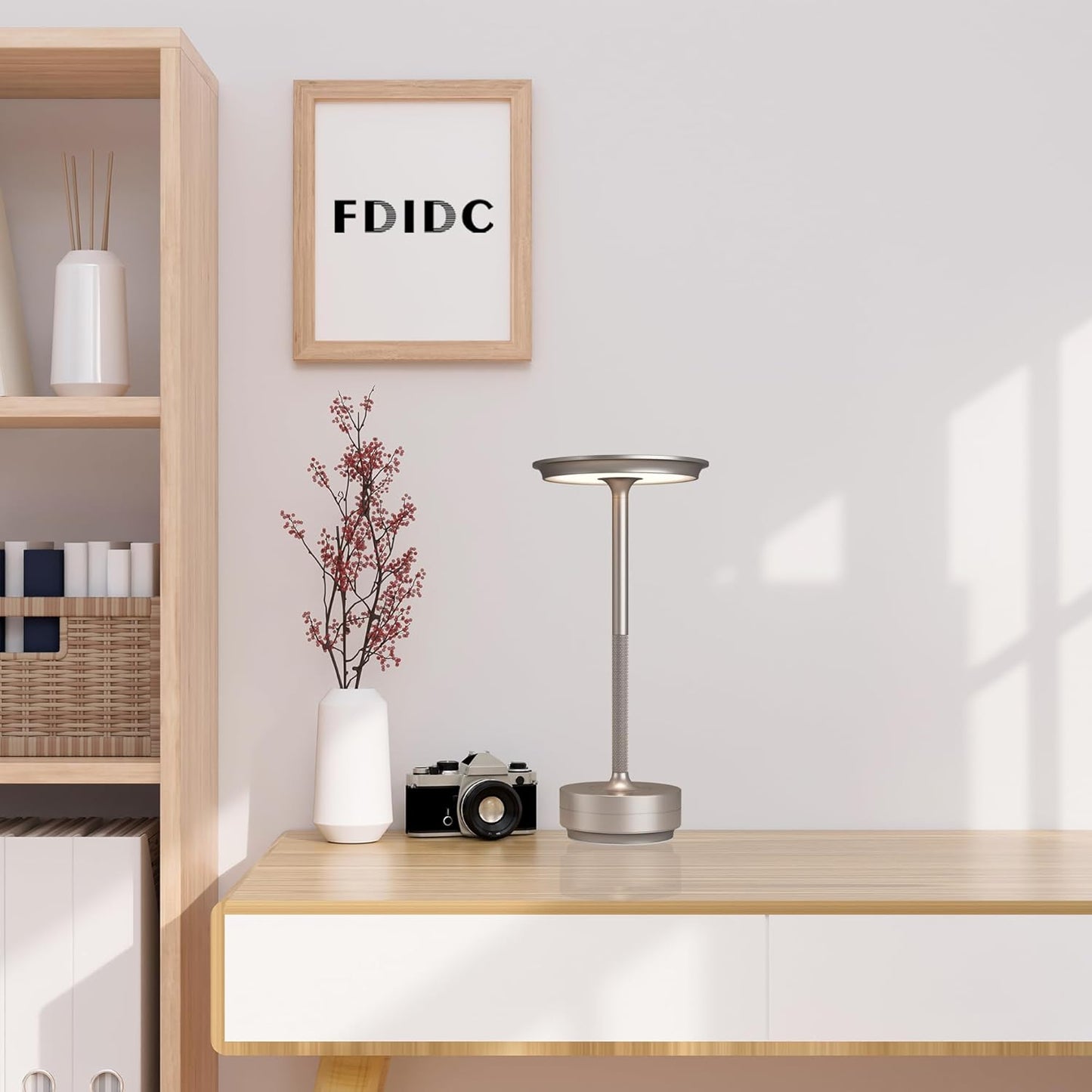 2 Pack Rechargeable Cordless Table Lamps, 5000mAh Portable LED Table Light, 3 Color Stepless Dimming Battery Powered Metal Table Lamp for Outdoor/Home/Restaurant.(Champagne Gold)