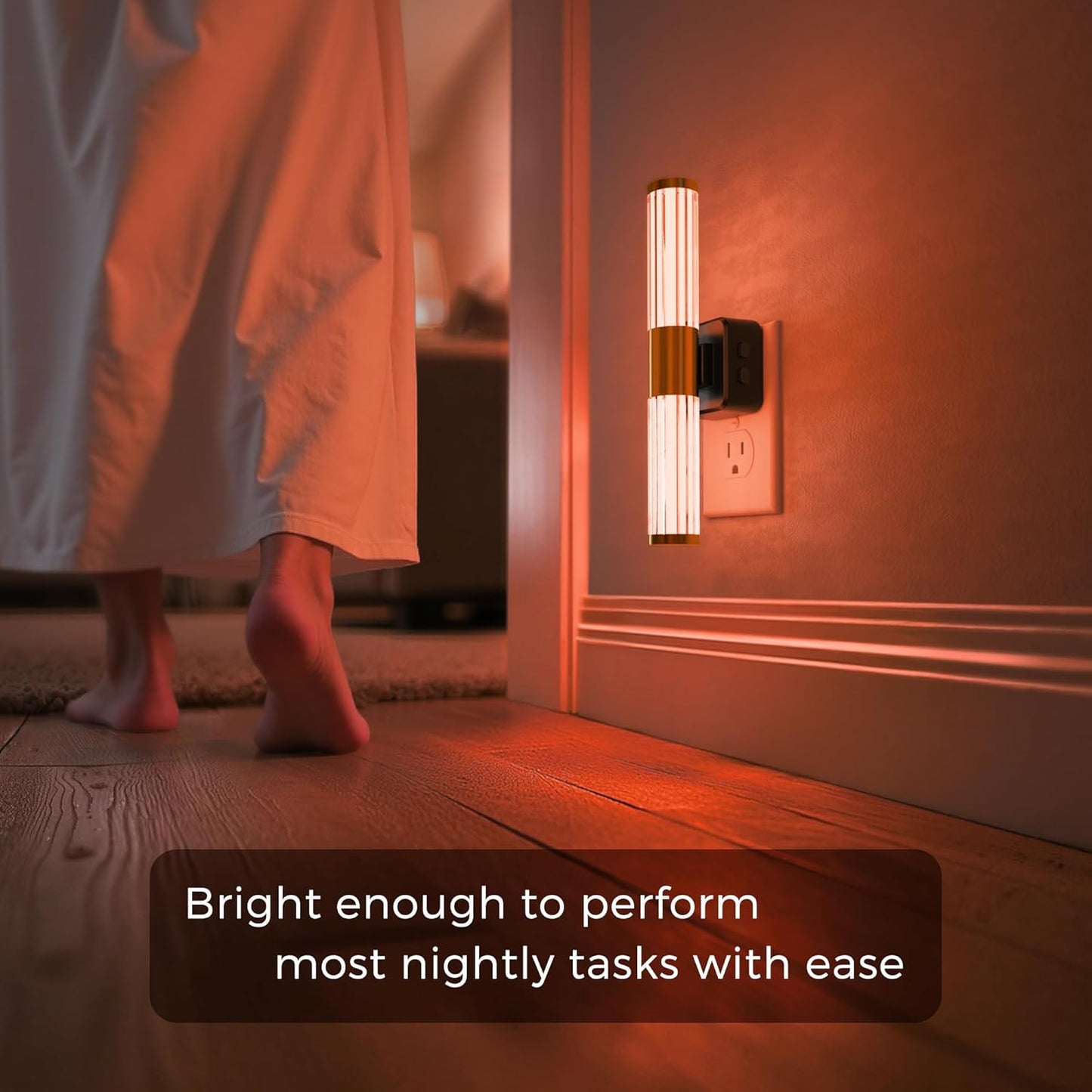 L LOHAS LED Night Lights Plug into Wall, RGB Color Changing Night Light for kids, Acrylic Rotating Nightlight Dimmable with Light Sensor, for Bedroom Bathroom Hallway Children Christmas Party, 1 Pack