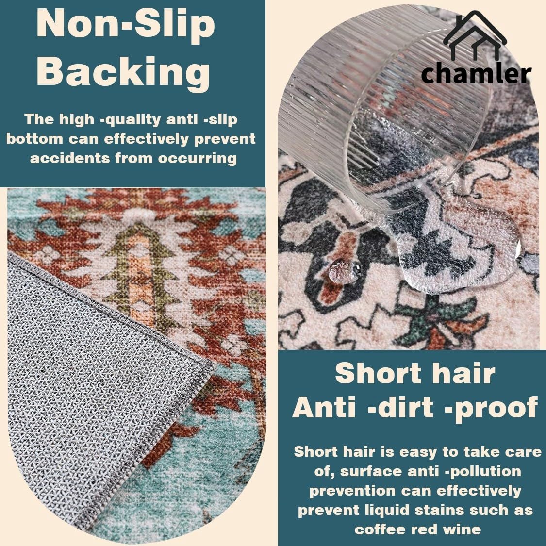 10'x14' Washable Area Rug Boho Chic Medallion Distressed Design Non-Shedding Easy Care Ideal for High Traffic Areas in Rugs for Living Room Bedroom Office Coffee Table Large Carpet