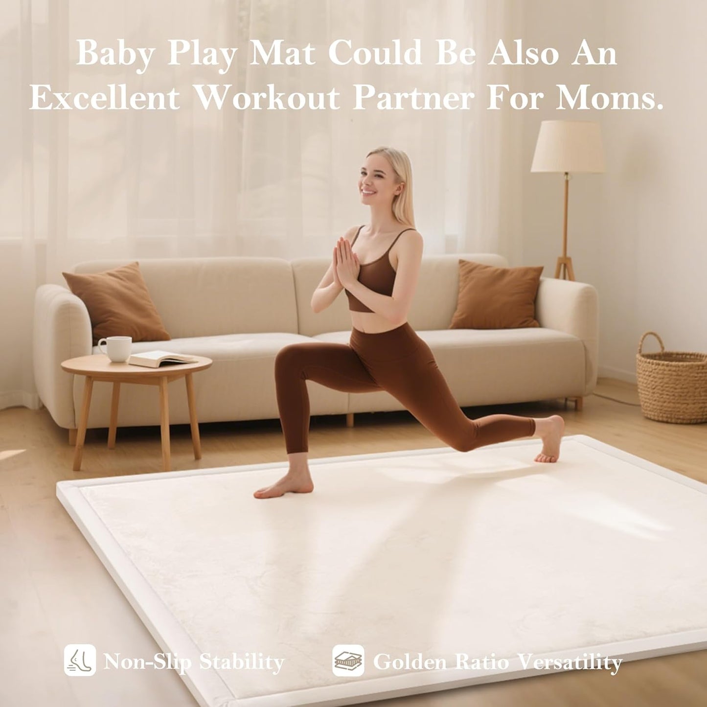 Baby Play Mat for Floor, 1.3"Thick Extra Large Cushioning Memory Foam Playpen Mat, Soft Coral Velvet Baby Crawling Mat with Non-Slip Backing (Dark Blue, 79"×118"×1.3")