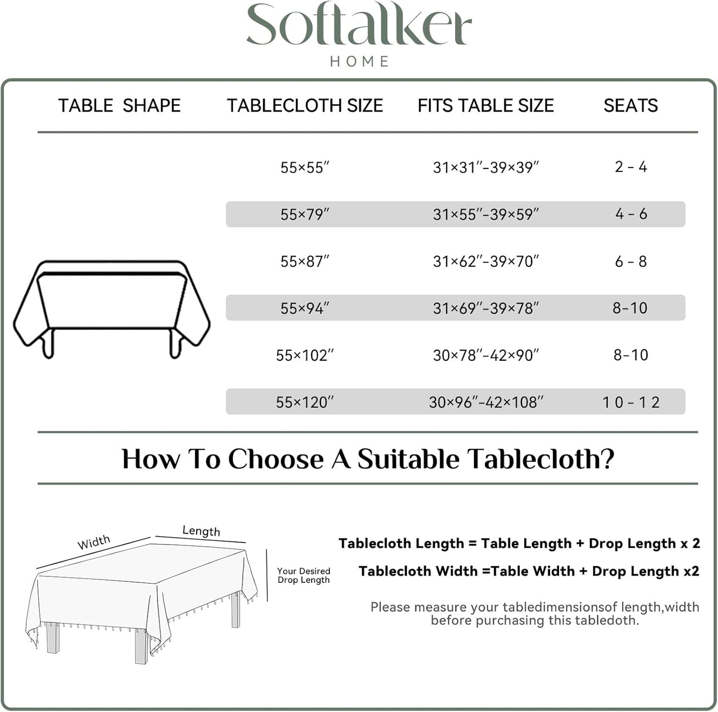 Softalker Fall Checkered Tablecloth Rectangle, Heavy Weight Linen Gingham Thanksgiving Orange Table Cloth with Tassel, Wrinkle Free Buffalo Plaid Table Cover for Dining/Party- 55 x 70 Inch