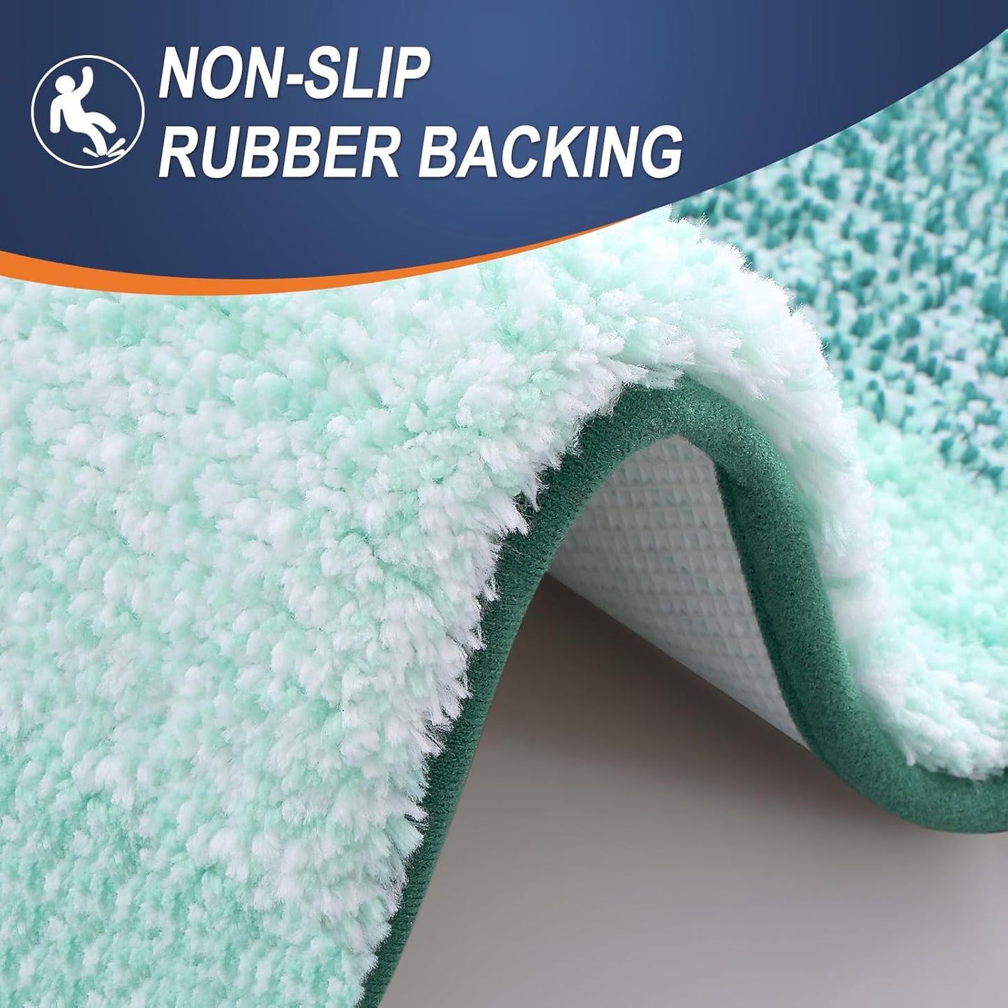 OLANLY Bathroom Rug Set 2 Piece, Soft Absorbent Microfiber Bath Mats and U-Shaped Contour Toilet Rug, Non-Slip, Machine Wash Dry, Plush Shaggy Bath Mats for Bathroom (24"x16"+24"x20", Blackish Green)