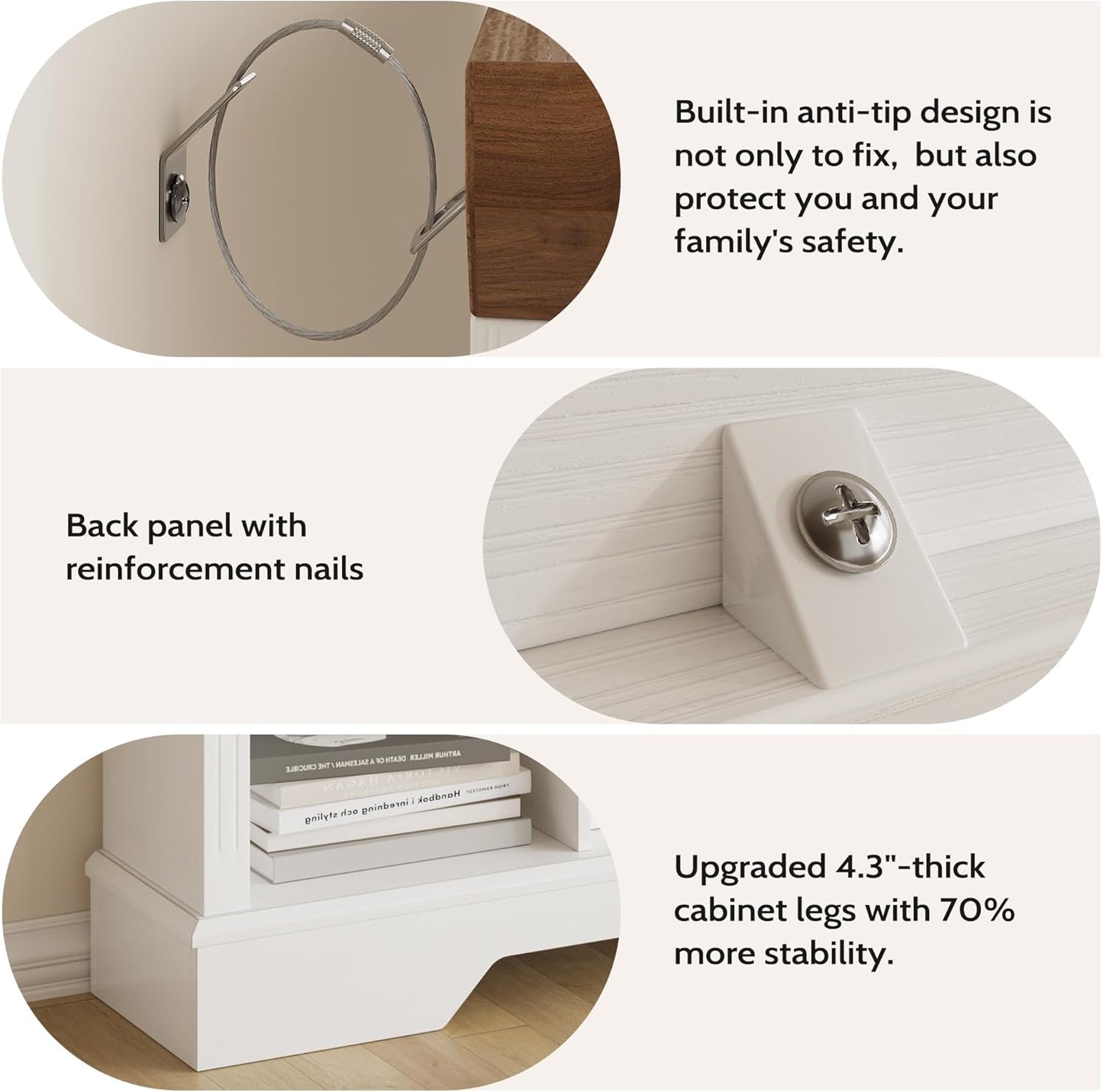 10-Cube Storage Organizer with Adjustable Shelf, Farmhouse Cube Bookcase with Fluted Front Trim for Living Room, Bedroom & Home Office – White