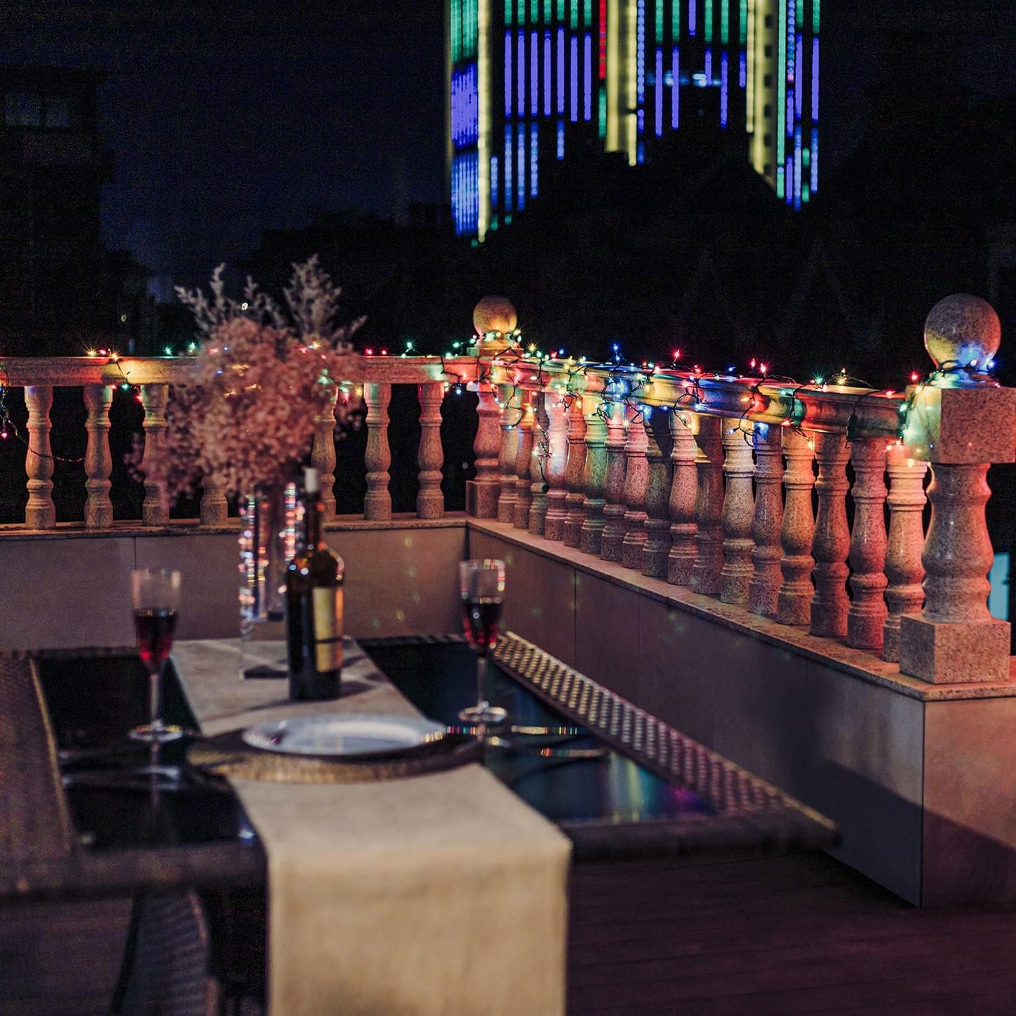 MYGOTO 2 Pack 23ft 100 Clear Mini Easter String Lights on Green Wire, UL Approved for Indoor/Outdoor Use,Connectable 120V Clear Tree Lights for Christmas Wedding, Bedroom, Porch Decor(Multicolor)