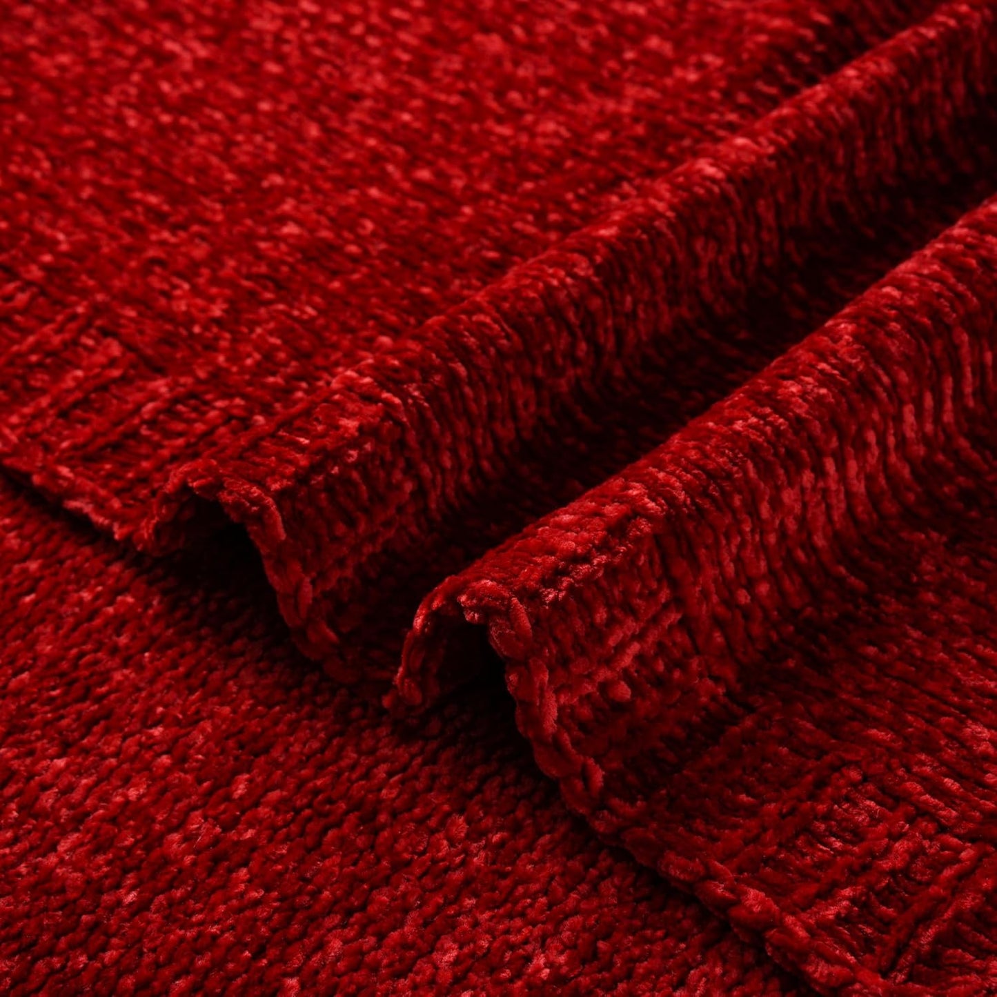 BATTILO HOME Christmas Red Throw Blanket for Couch, Chenille Knit Blanket for Sofa, Chair, Christmas Decor, Super Soft Blanket, 51"x67"