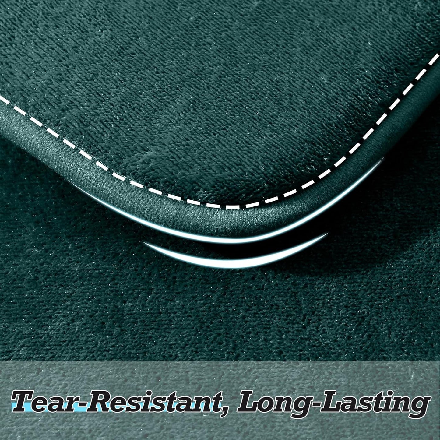 HUXMEYSON Bathroom Rugs Sets 2 Piece, Non-Slip & Quick Dry Bath Mat Set, Ultra Soft Velvet Bath Rugs for Bathroom, Toilet and Shower Floor, Peacock Blue