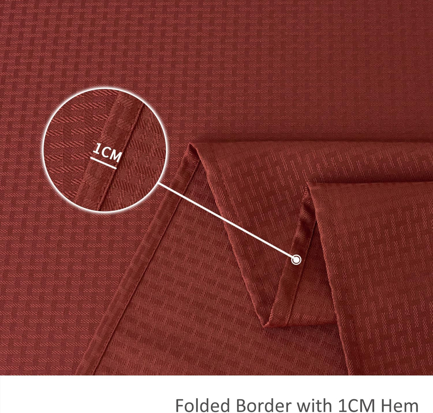 maxmill Rectangle Weaved Design Tablecloth Waterproof Spillproof Fall Table Cloth, Kitchen Dining Room Thanksgiving Decoration, Fabric Table Cover Halloween Party, 60 x 84 Inch, Rustic Brick