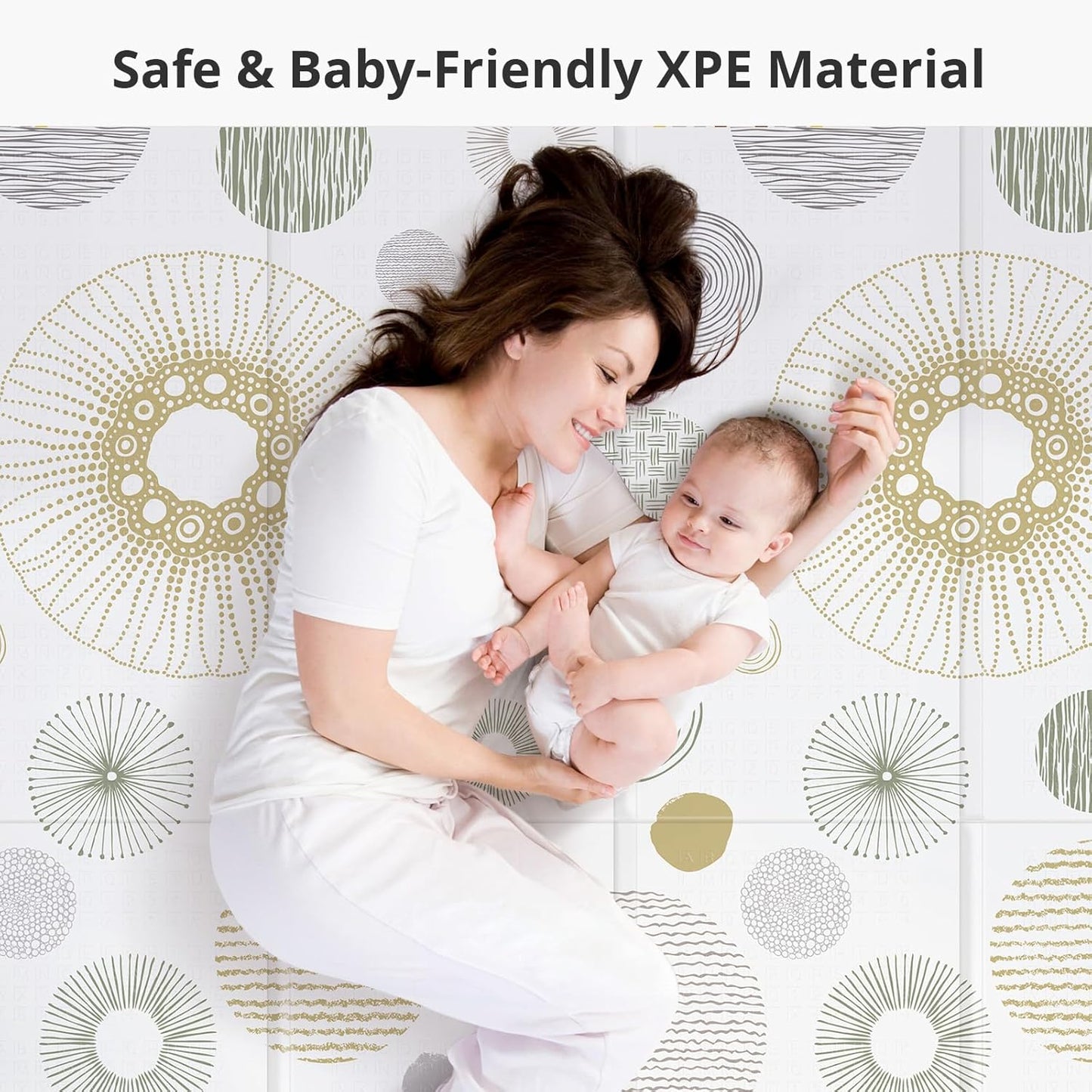 Extra Large Play Mat for Baby, 0.8 Inch Thick BPA Free, Reversible Foldable Baby Play Mat, 79" x71" Waterproof Foam Floor Baby Crawling Mat, Portable Playmat for Infants, Toddler, Kids, Circle