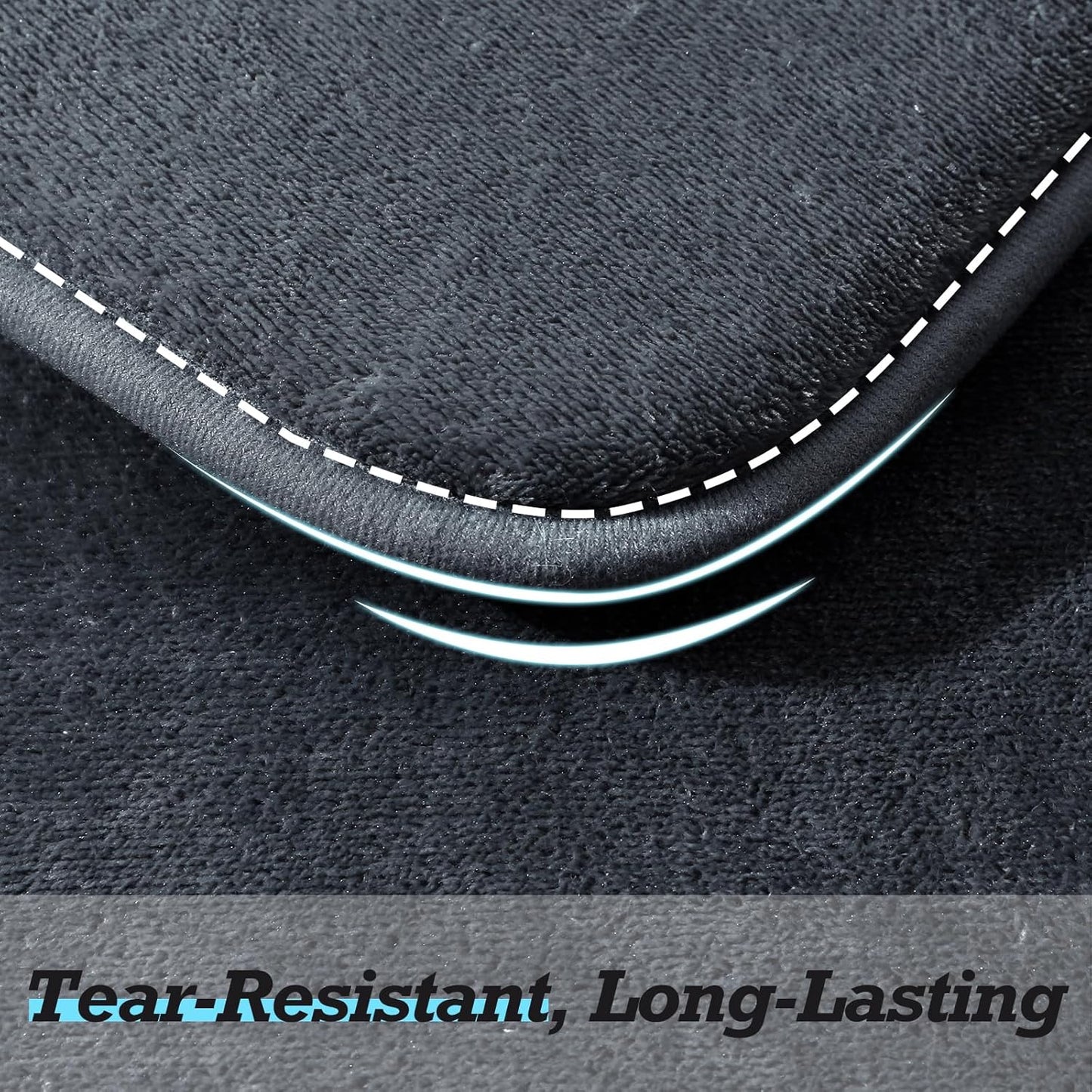 HUXMEYSON Bathroom Rugs Sets 3 Piece, Non-Slip & Quick Dry Bath Mat Set, Ultra Soft Velvet Bath Rugs for Bathroom, Toilet and Shower Floor, Dark Grey