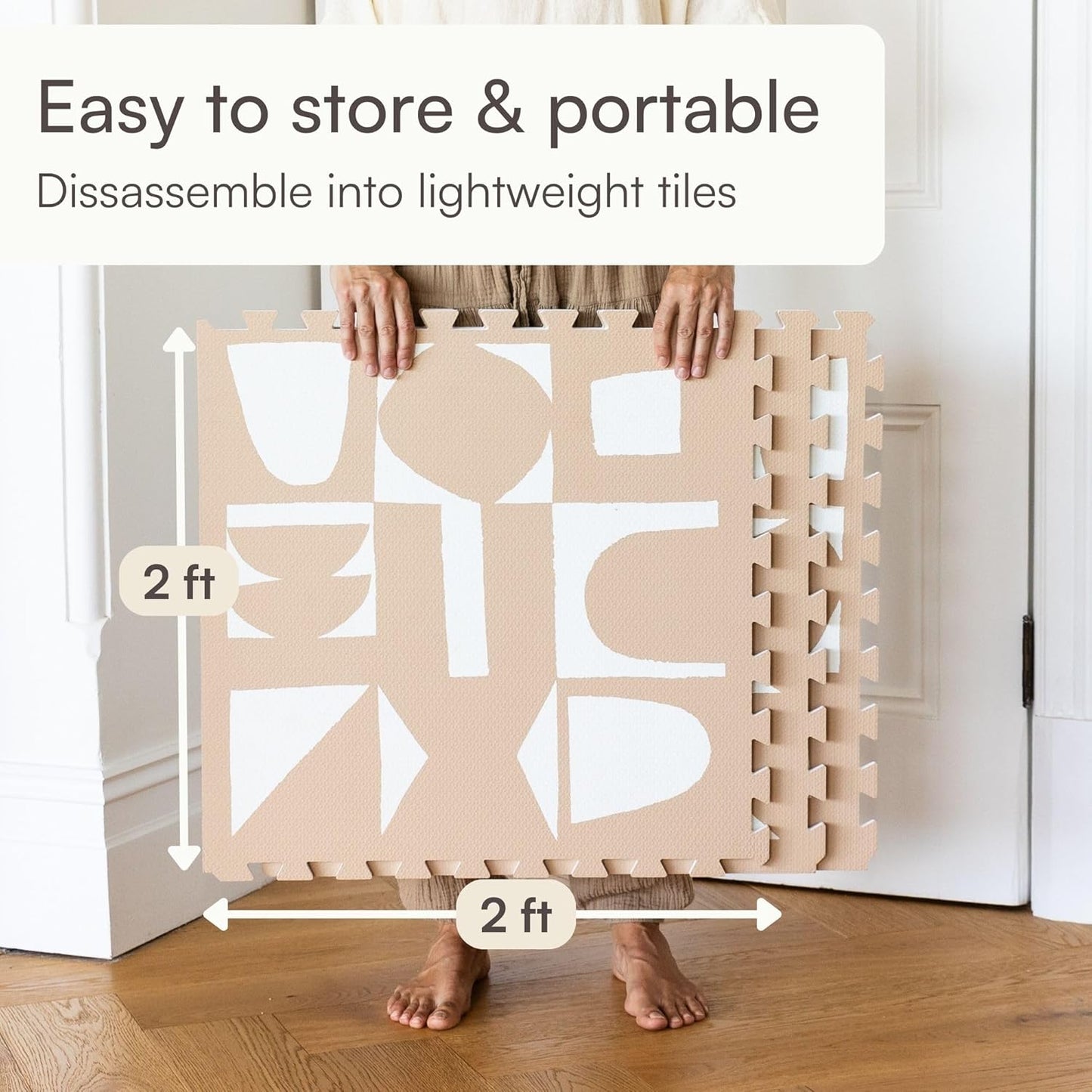 Lillefolk Baby Play Mat for Floor – 6x8ft Terracotta | Soft Non Toxic Premium EVA Foam Tiles for Tummy Time, Crawling & Playroom – Waterproof Interlocking Floor Mat for Babies & Toddlers (12 Tiles)