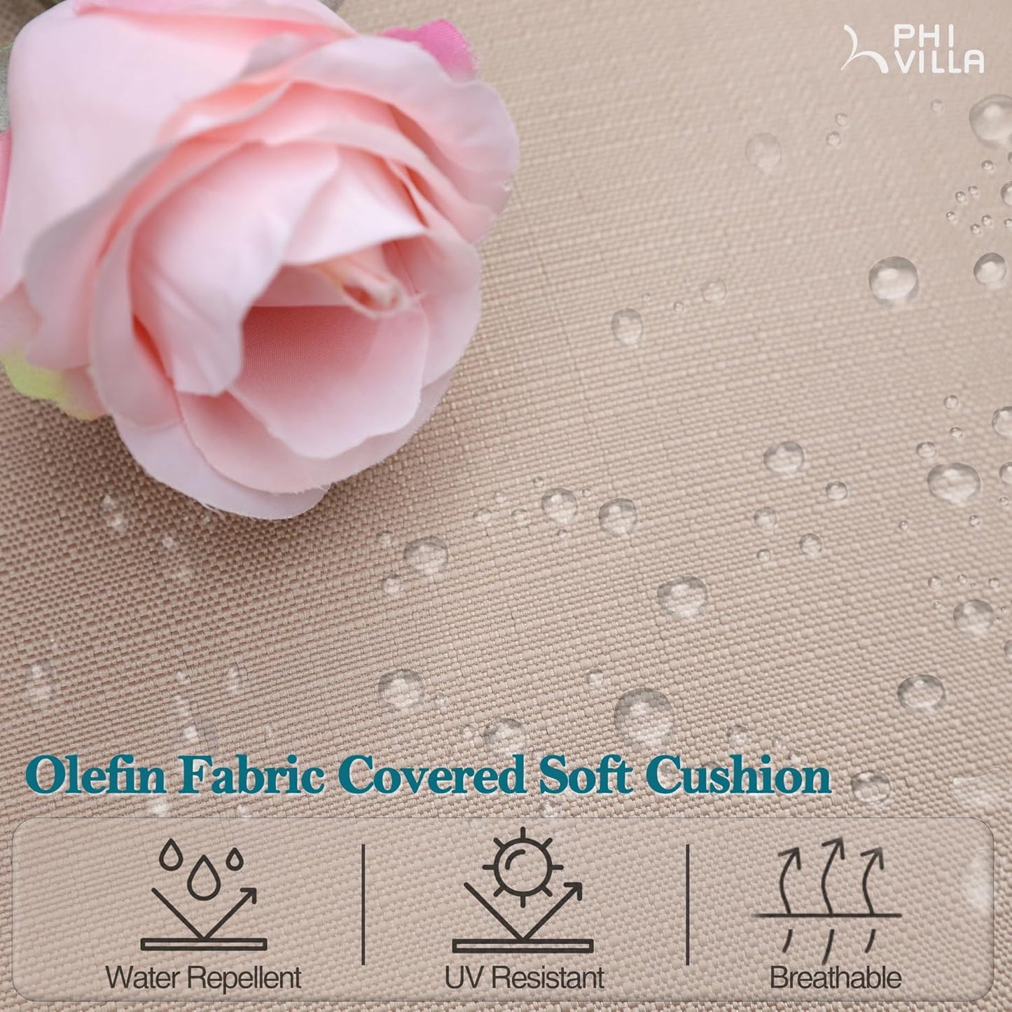 PHI VILLA 9 Pieces Outdoor Dining Set for 8, 60” Square Wrought Iron Dining Table & Heavy-Duty Steel Chairs with Cushions, Large Dining Furniture Set for Patio, Deck, Yard, Porch