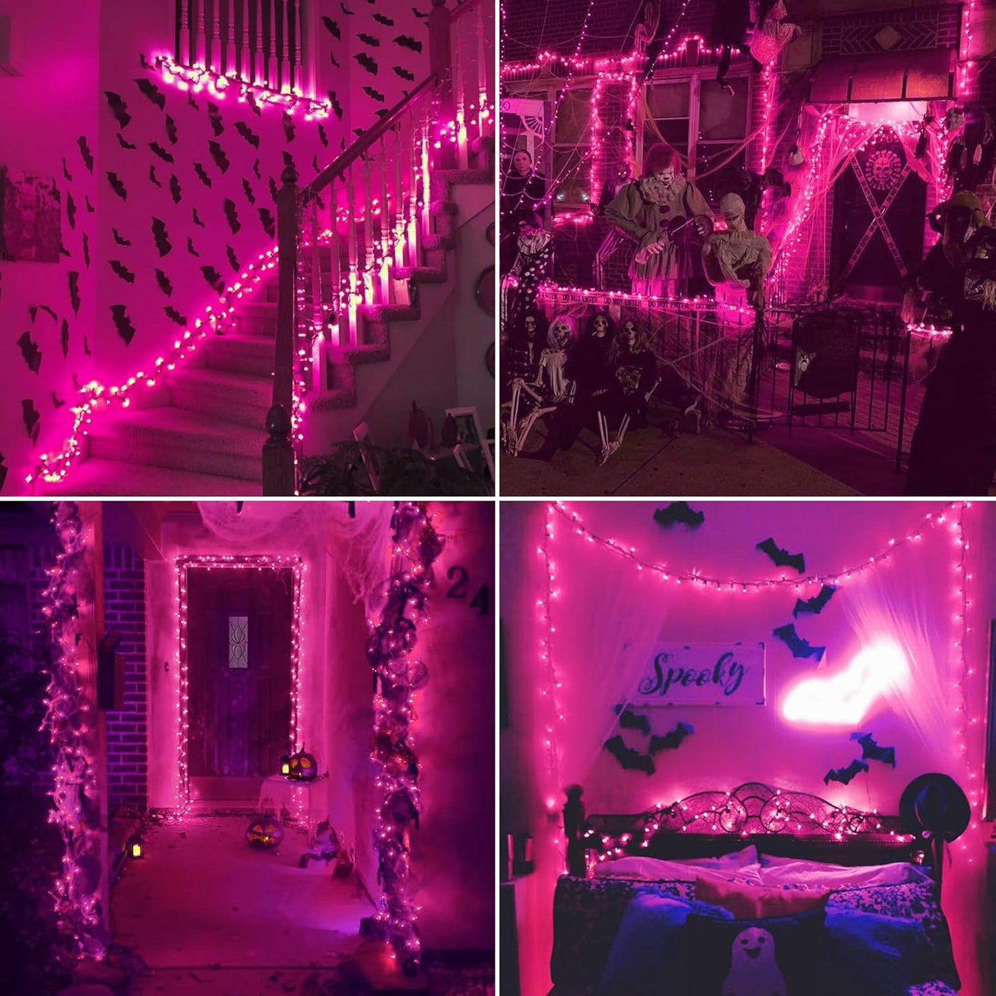 Purple Halloween Lights Outdoor,50 Count Incandescent Bulb Waterproof Fairy Lights๏ผ13FT UL Certified Mini String Lights for Holiday Decorations, Christmas,Halloween,Party, Xmas, Yard,Patio