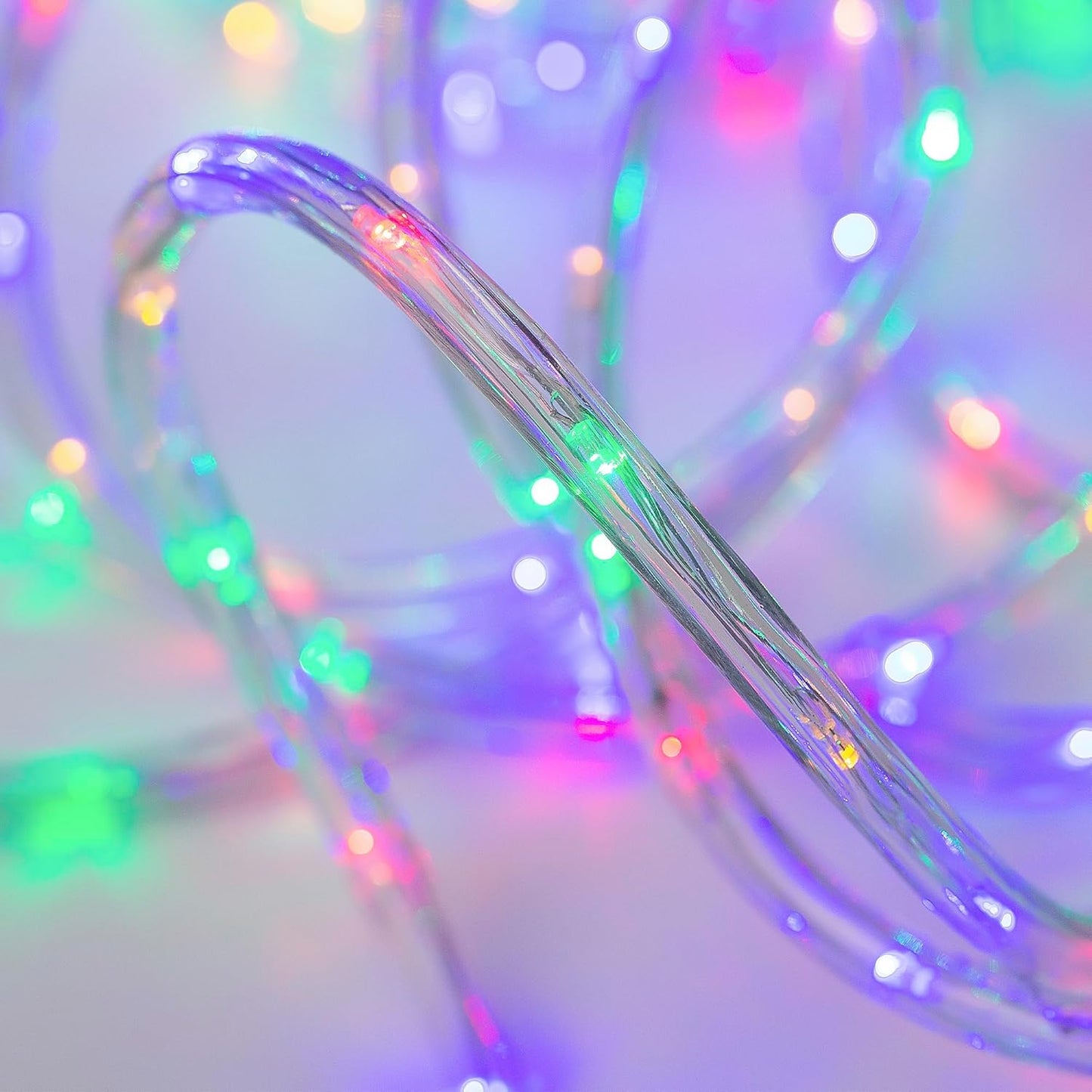 Waterproof LED Rope Lights, Connectable & Flexible with 8 Modes, Outdoor Lighting for Deck, Garden, Pool, Patio & Christmas Decor (Multicolor, 20ft)