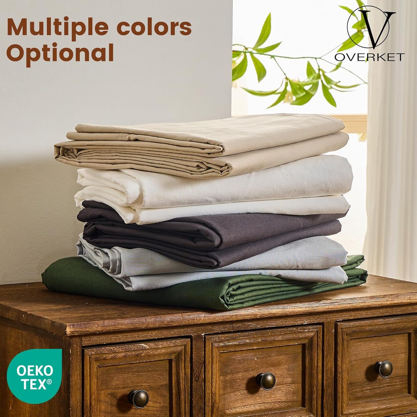 100% Linen Sheets Queen Size,Breathable & Durable 4-Piece Bed Flax Sheet Set,Soft All-Season Bedding for Hot Sleepers 16" Deep Pocket Oeko-TEX Certified,(Queen, Grey)