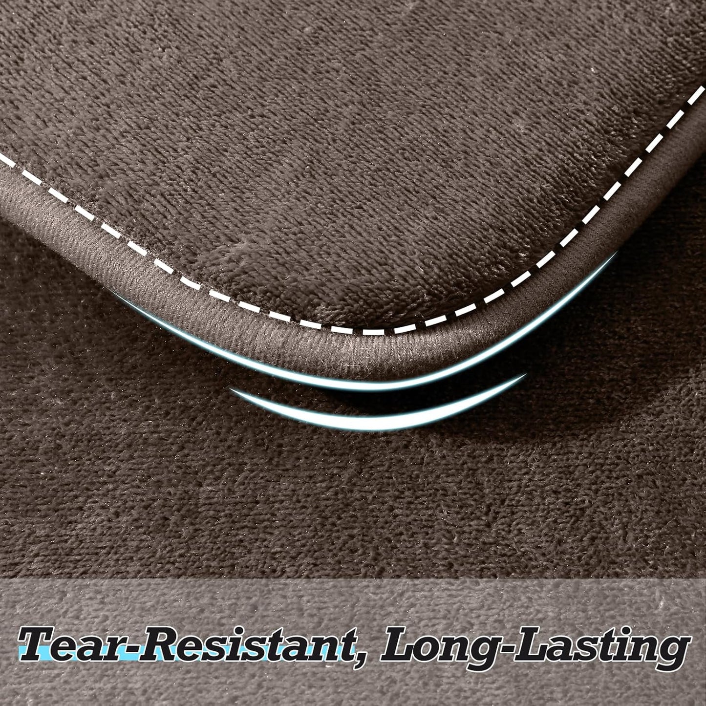 HUXMEYSON Bathroom Rugs Sets 3 Piece, Non-Slip & Quick Dry Bath Mat Set, Ultra Soft Velvet Bath Rugs for Bathroom, Toilet and Shower Floor, Brown