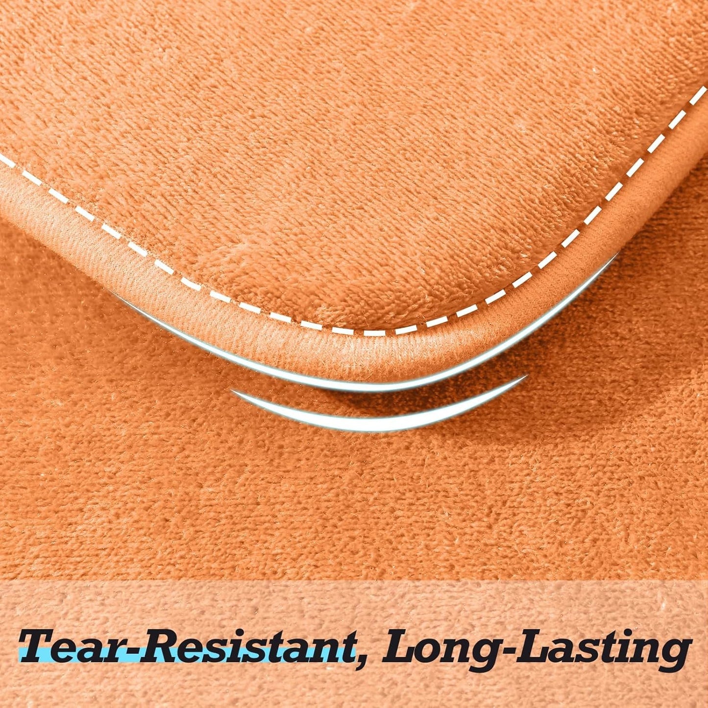 HUXMEYSON Bathroom Rugs Sets 2 Piece, Non-Slip & Quick Dry Bath Mat Set, Ultra Soft Velvet Bath Rugs for Bathroom, Toilet and Shower Floor, Orange