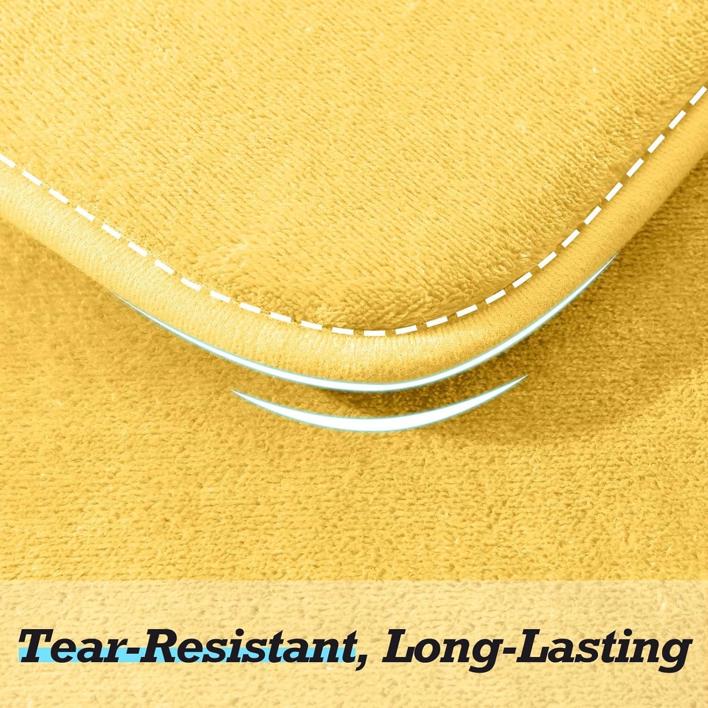 HUXMEYSON Bathroom Rugs Sets 2 Piece, Non-Slip & Quick Dry Bath Mat Set, Ultra Soft Velvet Bath Rugs for Bathroom, Toilet and Shower Floor, Yellow