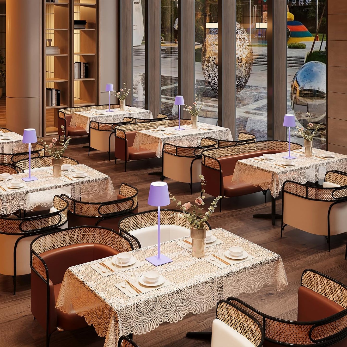 2 Pack Cordless Table Lamps, 3 Colors Stepless Dimming, 5000mAh Rechargeable Battery LED Desk Lamp for Bedroom/Couple Dinner/Desk/Cafe/Dining Room/Terrace