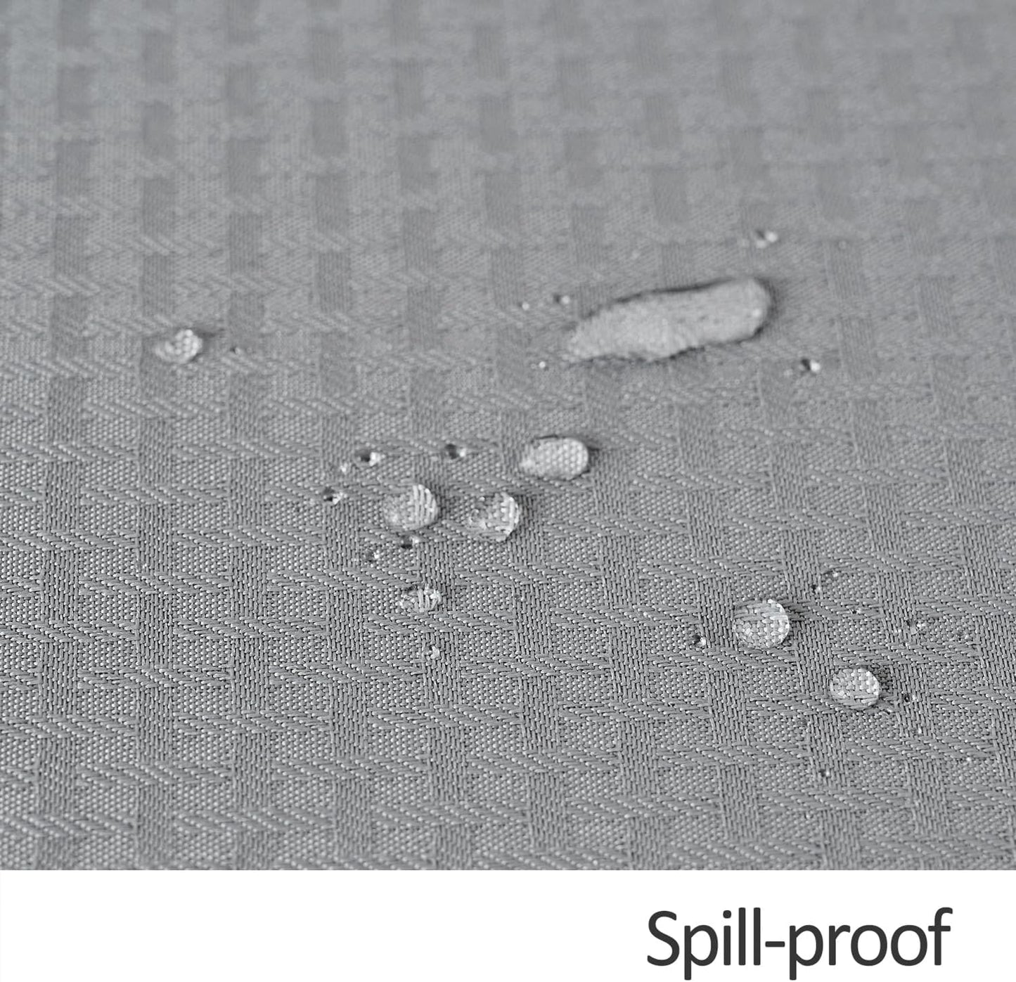 maxmill Round Weaved Texture Design Tablecloth Spill-Proof Wrinkle Free Soft Washable Table Cloth for Circular Table Cover, for Dining Room Buffet Banquet Parties Holiday Dinner, 70 Inch Light Grey