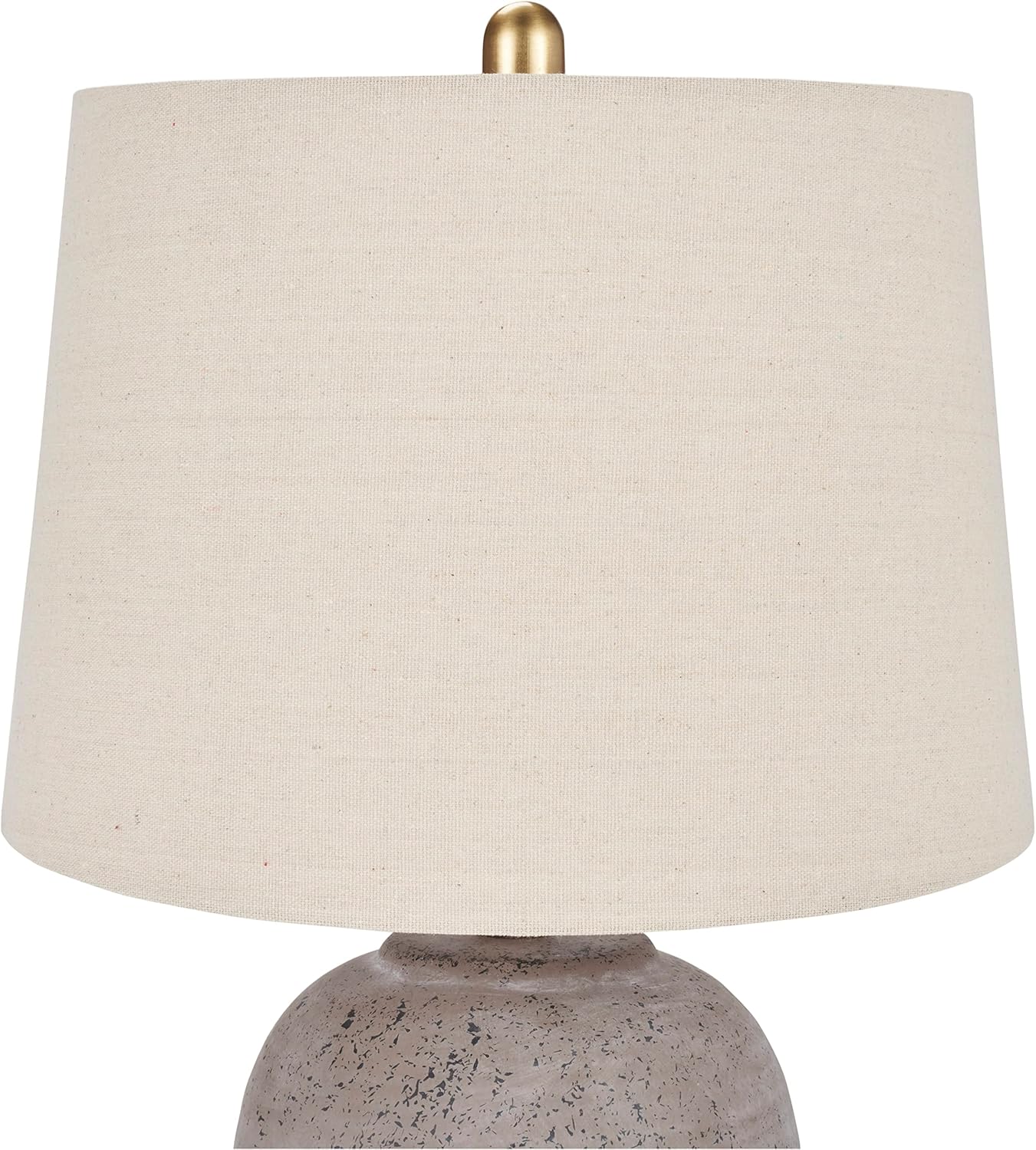 Nourison Home 23" Greyish Brown Earth Tone Rustic Farmhouse Ceramic Table Lamp for Bedroom, Living Room, Dining, Office, with Beige Linen Shade